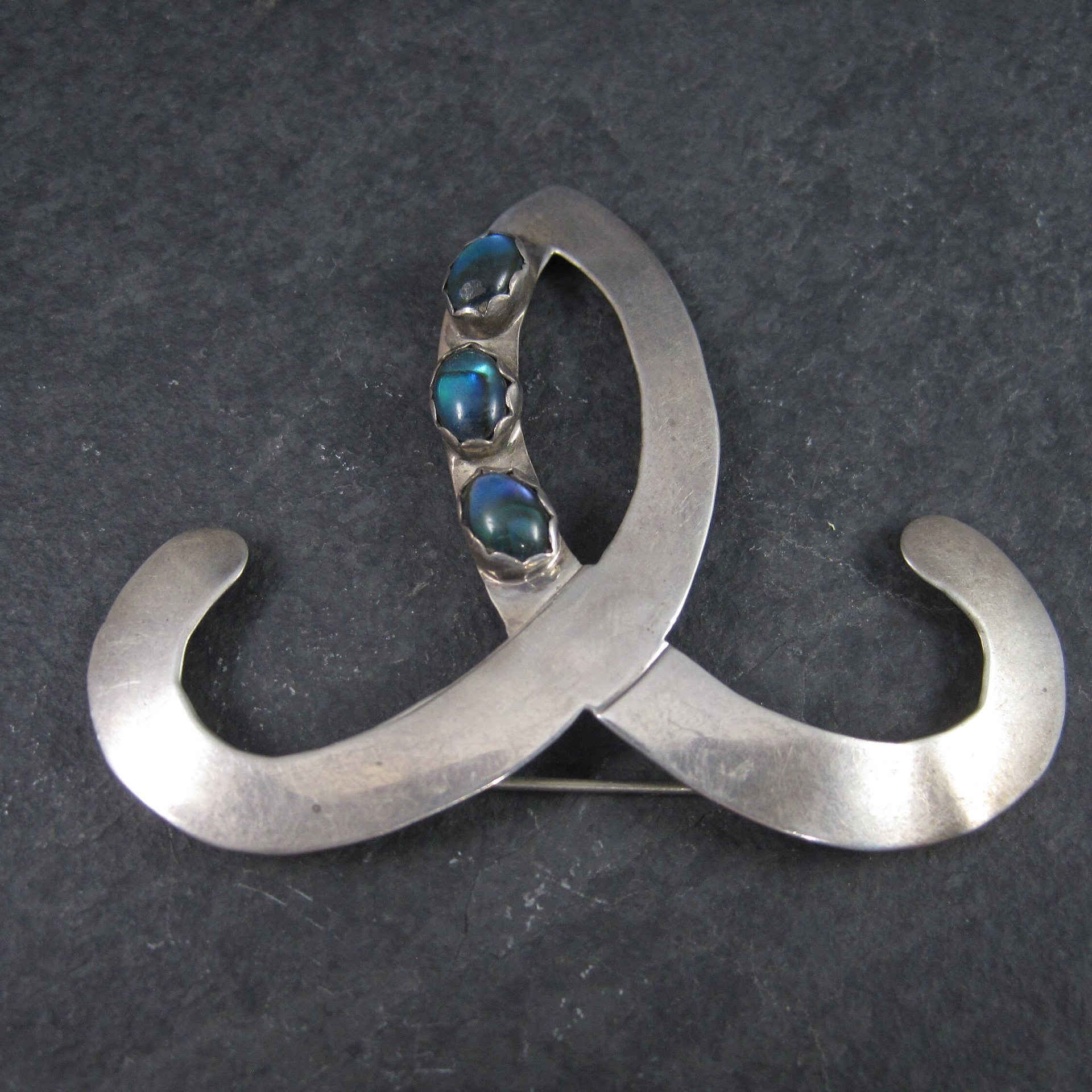 Vintage Southwestern Sterling Paua Shell Brooch