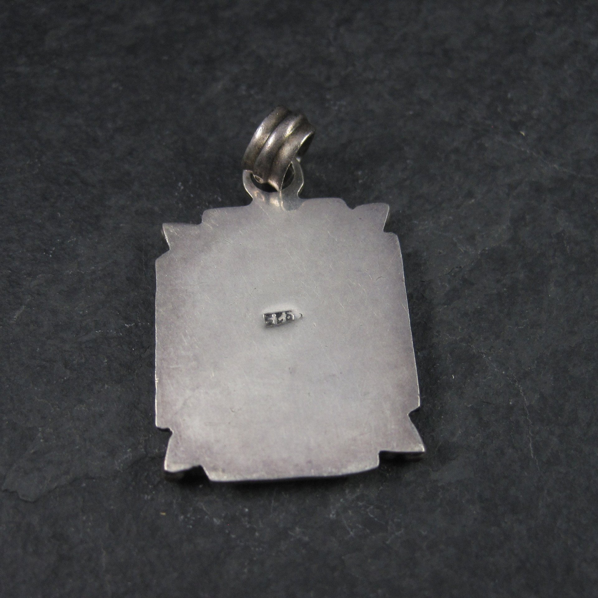 Vintage Sterling Faux Turquoise Pendant