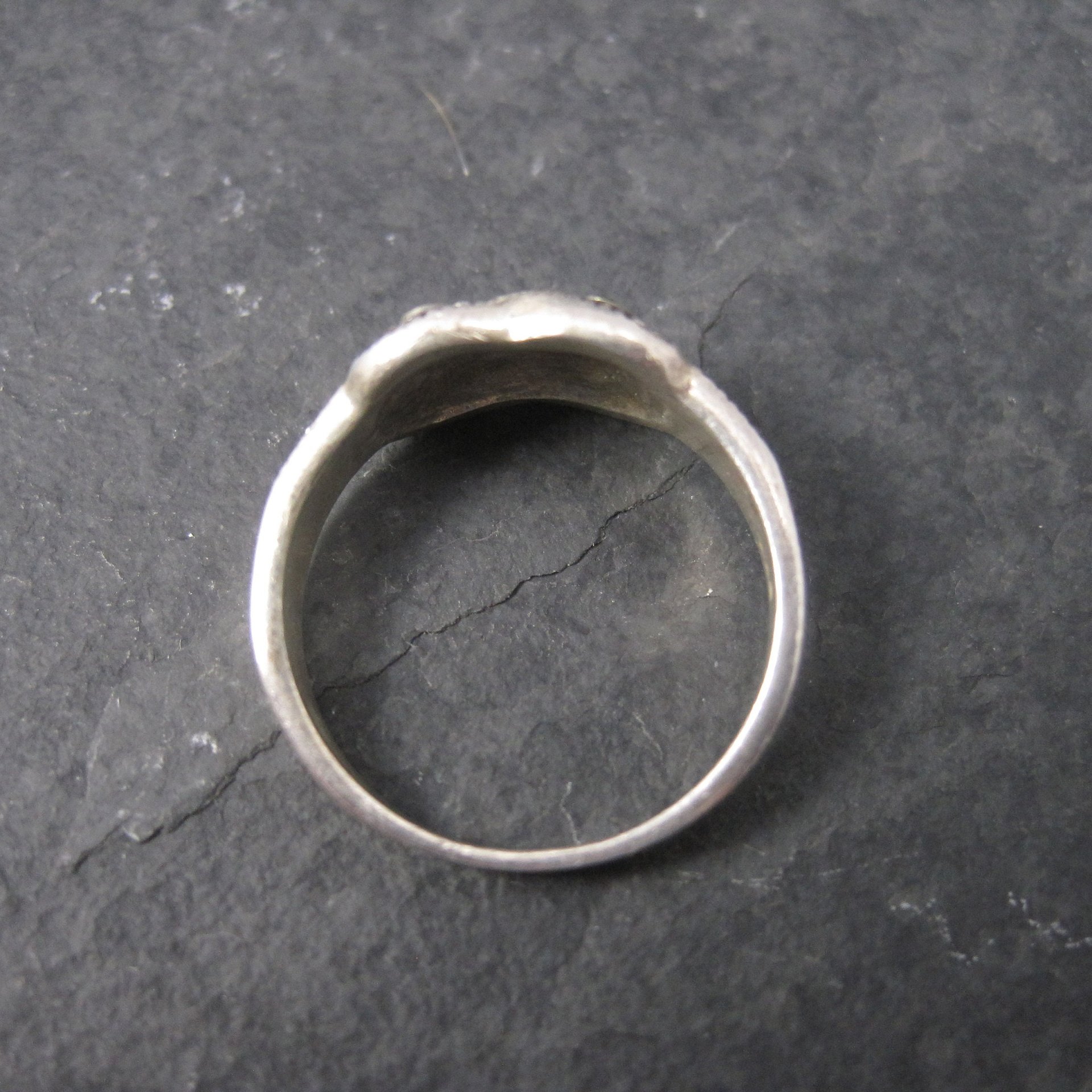 Sterling Marcasite X Kiss Ring Size 5.75 Estate Silver