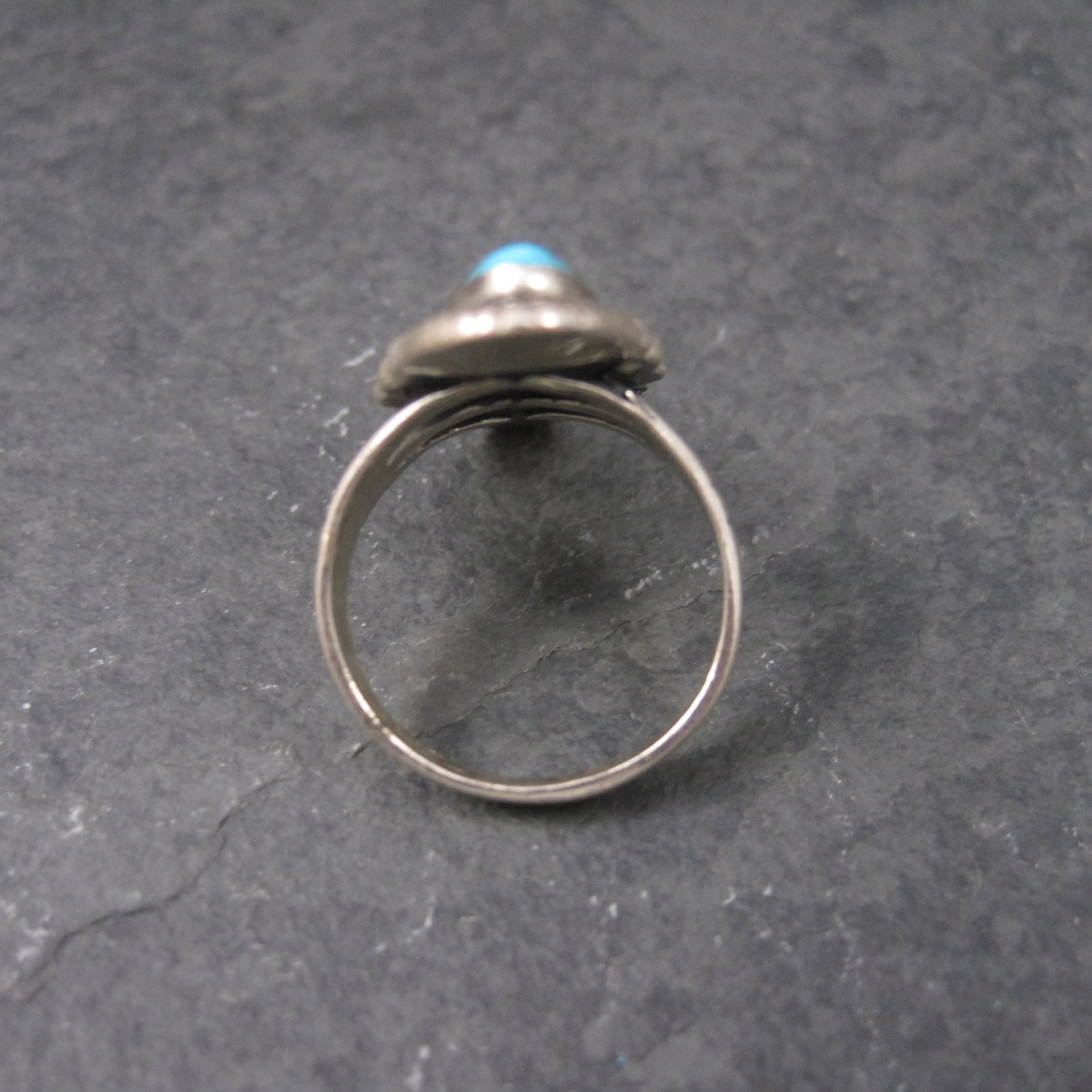Vintage Turquoise Ring Size 6 Southwestern Sterling Silver