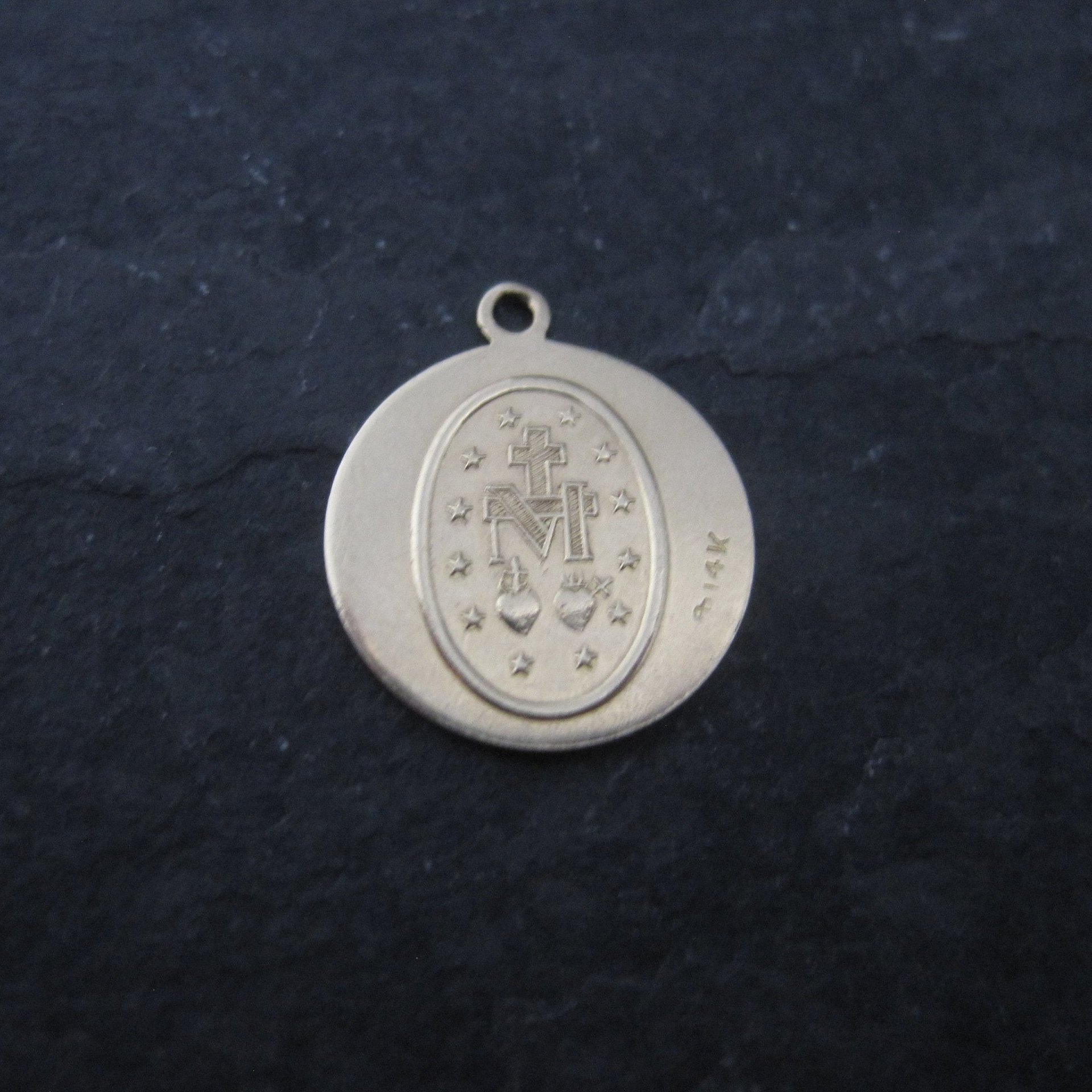 Vintage 14K Mary Sacred Heart Charm