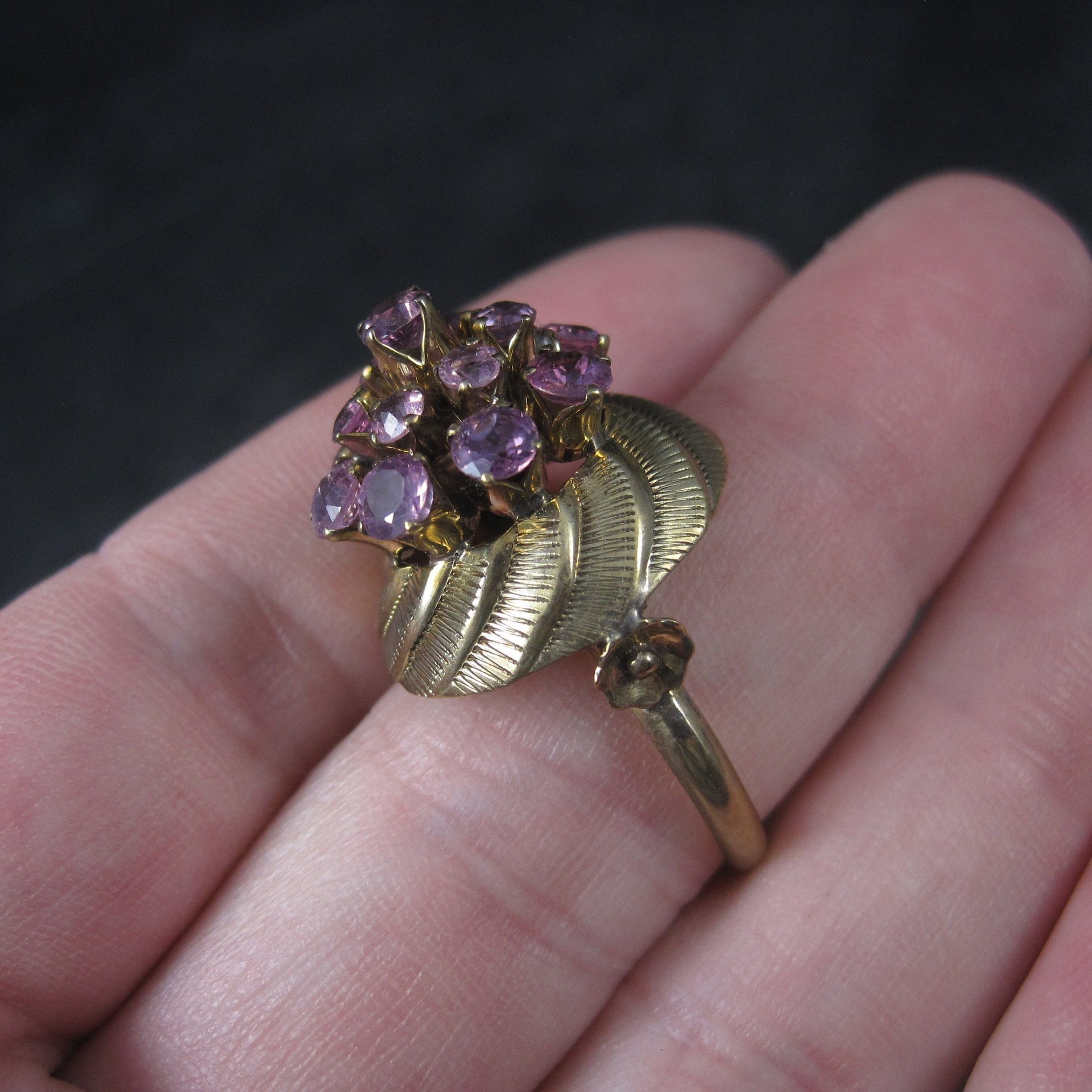 Vintage 10K Amethyst Harem Thai Princess Ring Size 7