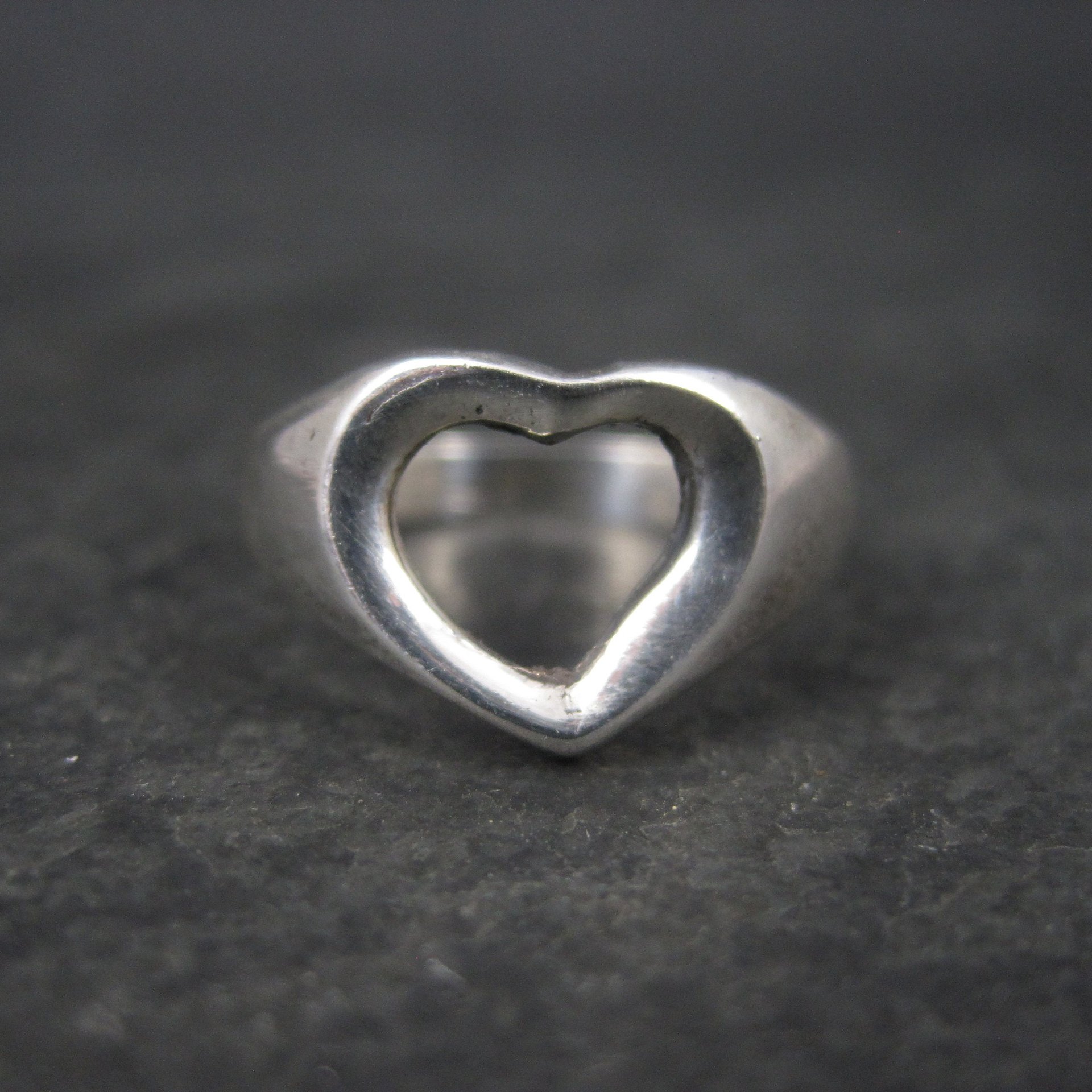 Vintage Sterling Heart Ring Size 8.25