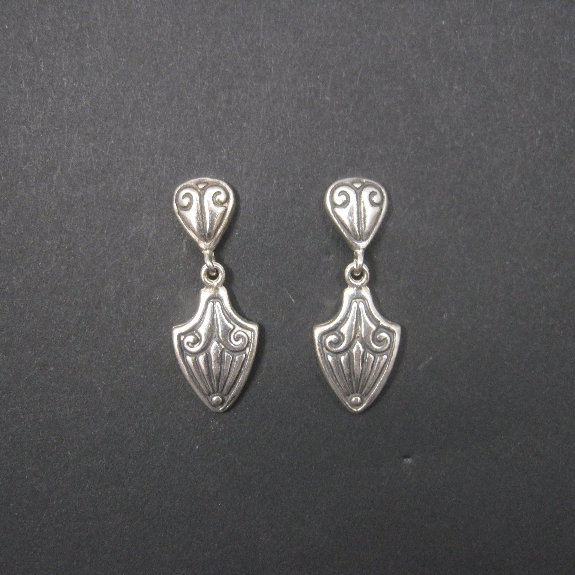 Sterling Silver Art Deco Style Earrings NOS 1990s