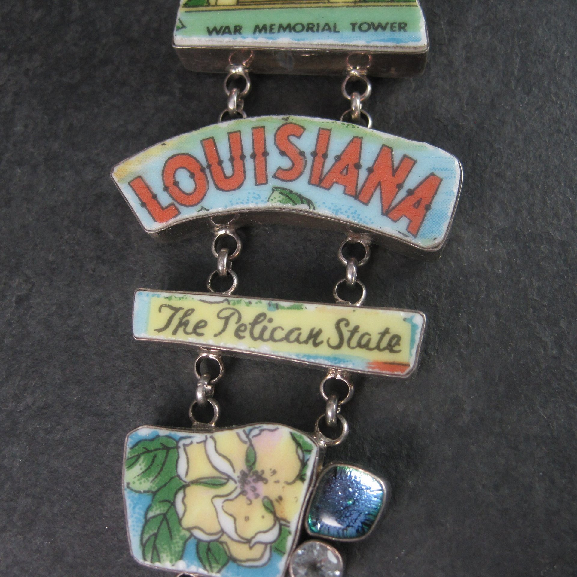 Huge Estate Designer Sterling Louisiana Bracelet