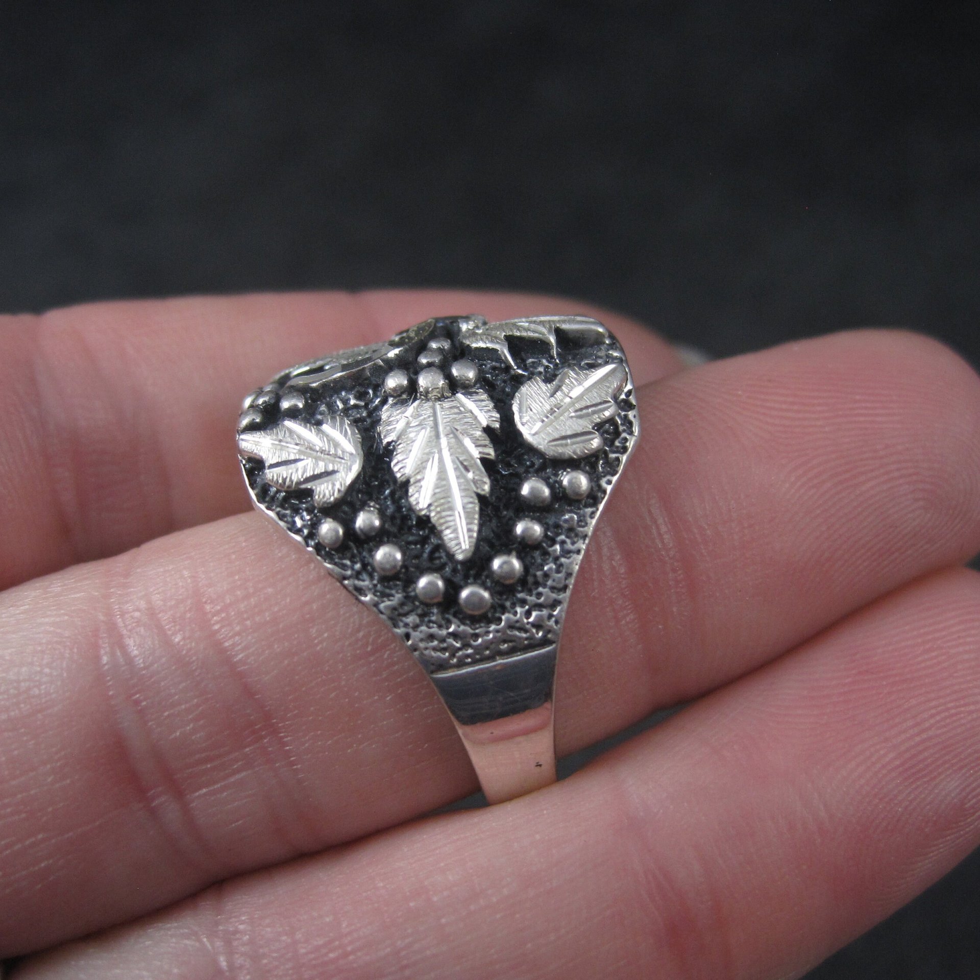 Mens Vintage Black Hills Silver Ring