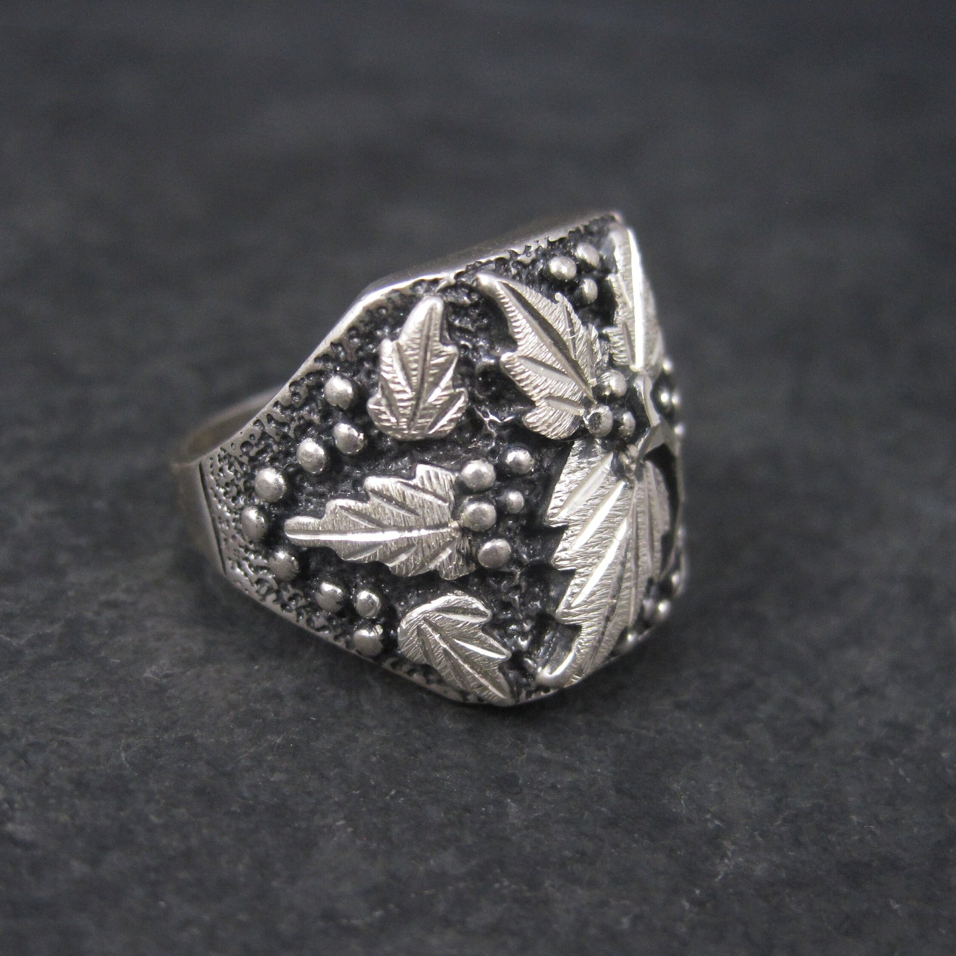 Mens Vintage Black Hills Silver Ring
