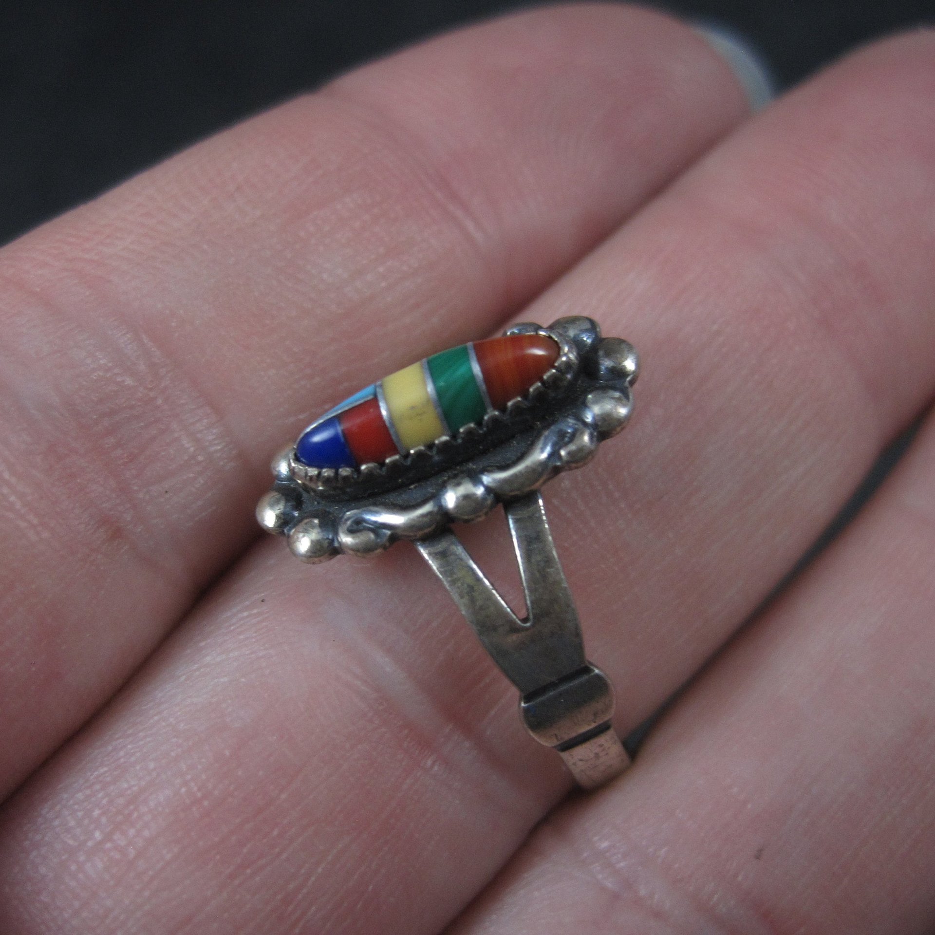 Southwestern Sterling Inlay Ring