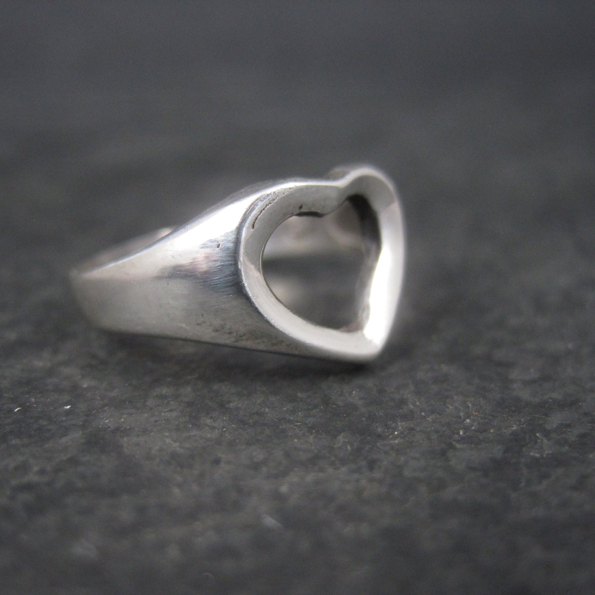 Vintage Sterling Heart Ring Size 8.25