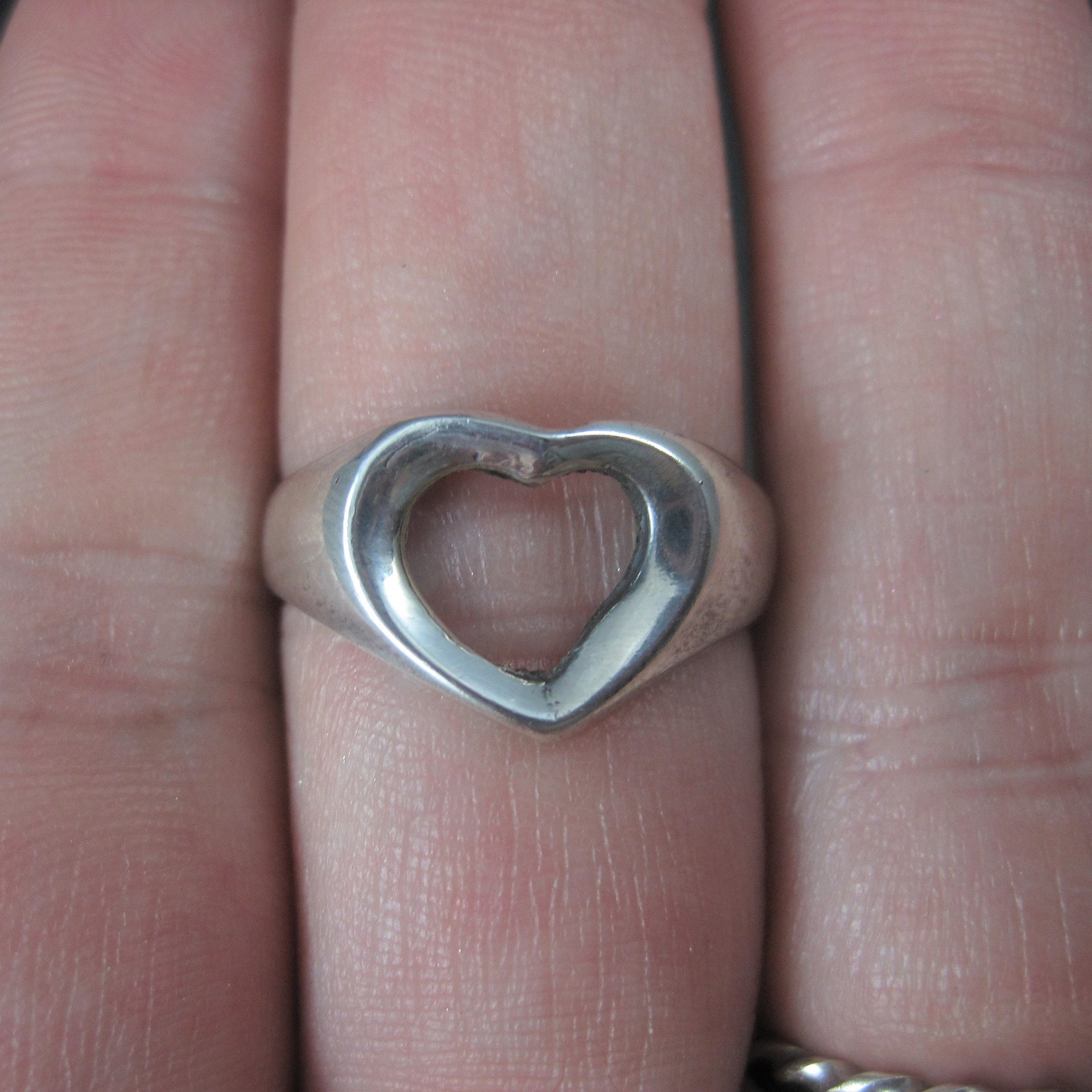Vintage Sterling Heart Ring Size 8.25