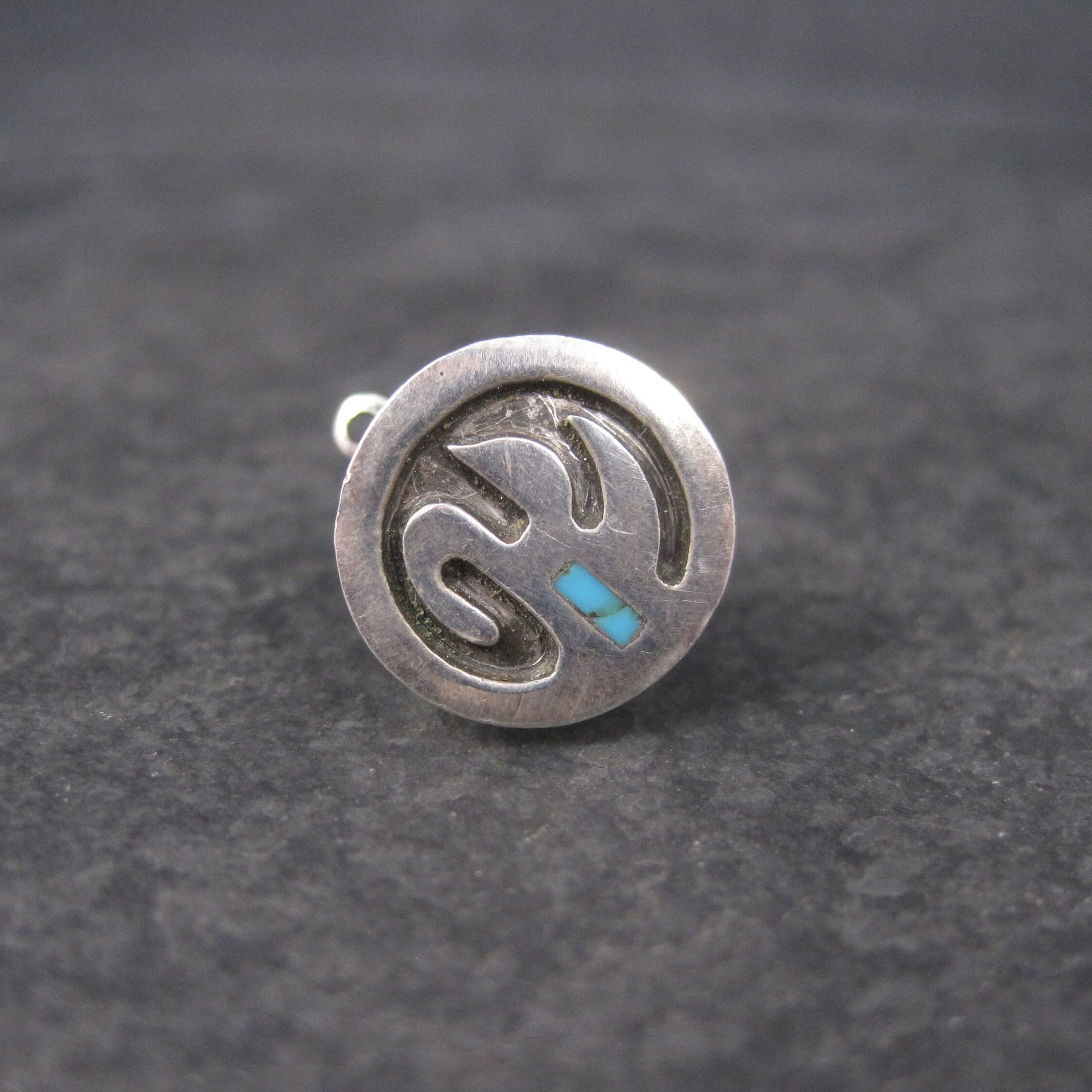 Vintage Southwestern Sterling Turquoise Tie Tack