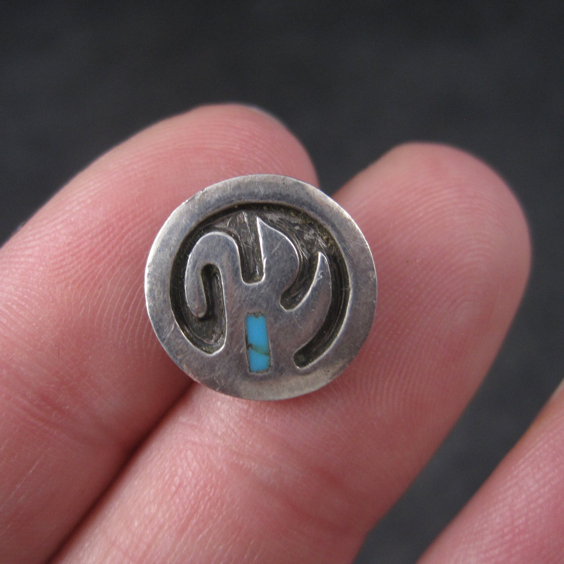 Vintage Southwestern Sterling Turquoise Tie Tack
