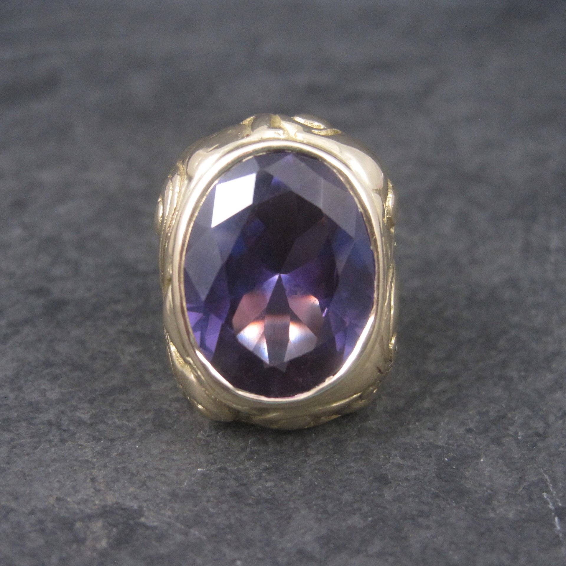 Massive Artisan Celestial 14K Color Change Sapphire Alexandrite Ring Size 8