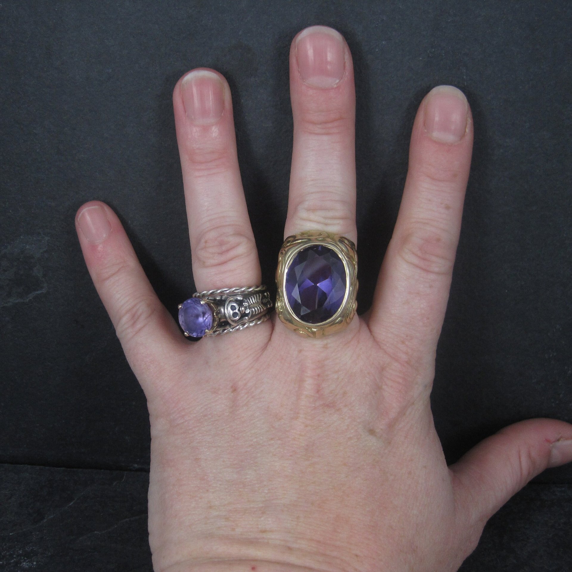 Massive Artisan Celestial 14K Color Change Sapphire Alexandrite Ring Size 8