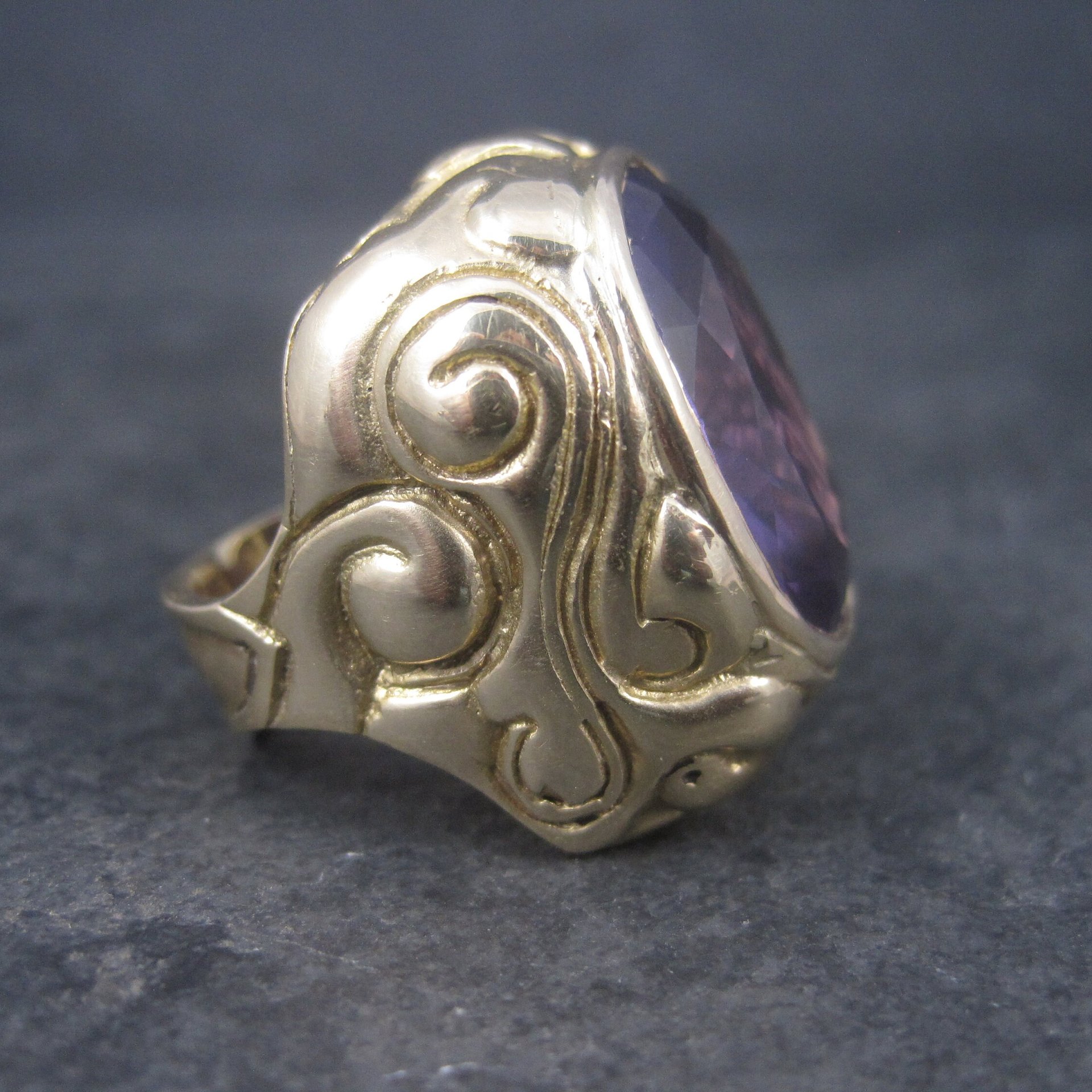 Massive Artisan Celestial 14K Color Change Sapphire Alexandrite Ring Size 8