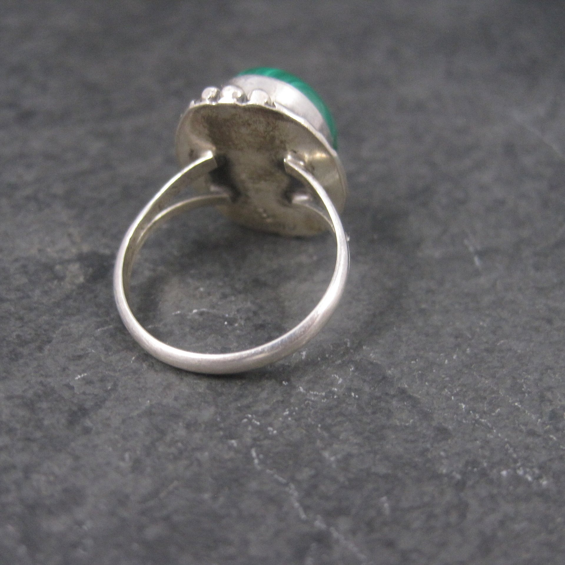 Vintage Navajo Sterling Malachite Ring Size 7