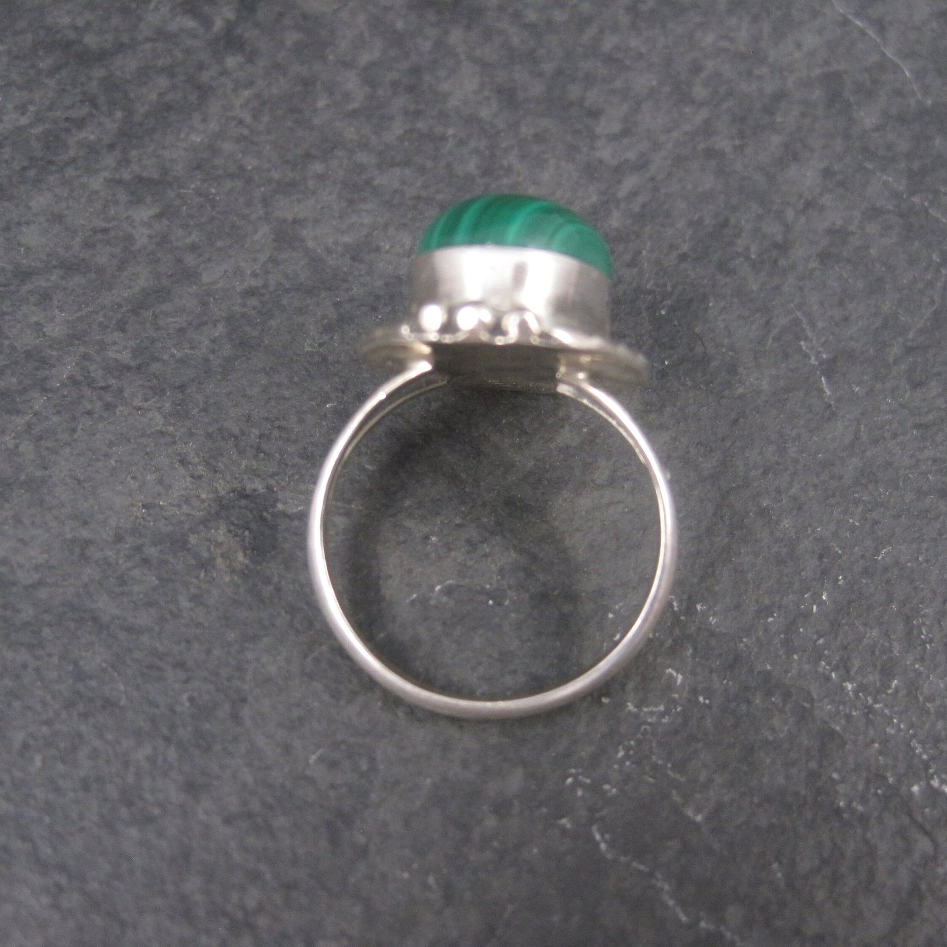 Vintage Navajo Sterling Malachite Ring Size 7