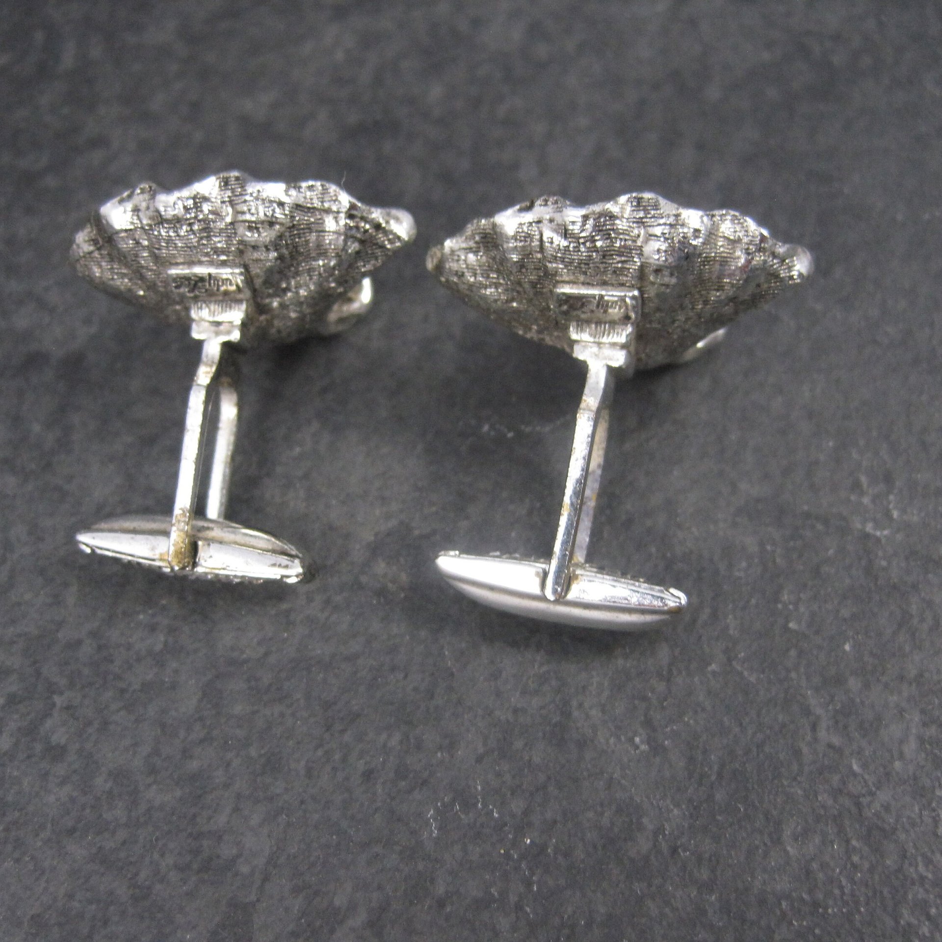 Large Vintage Pearl Clam Shell Nautical Cufflinks Judy Lee