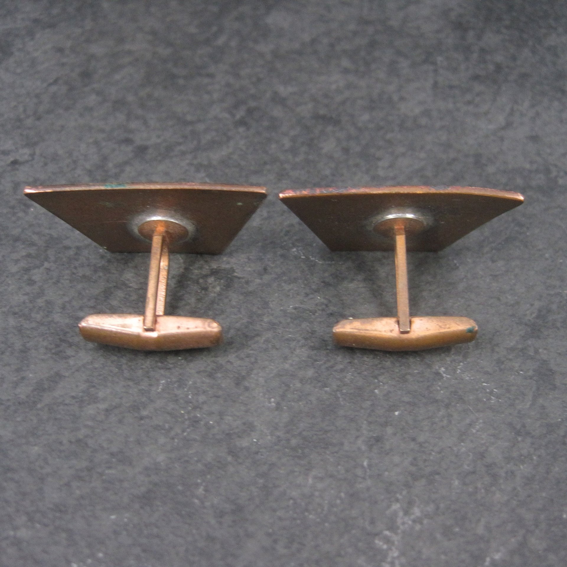 Vintage Copper Enamel Abstract Cufflinks