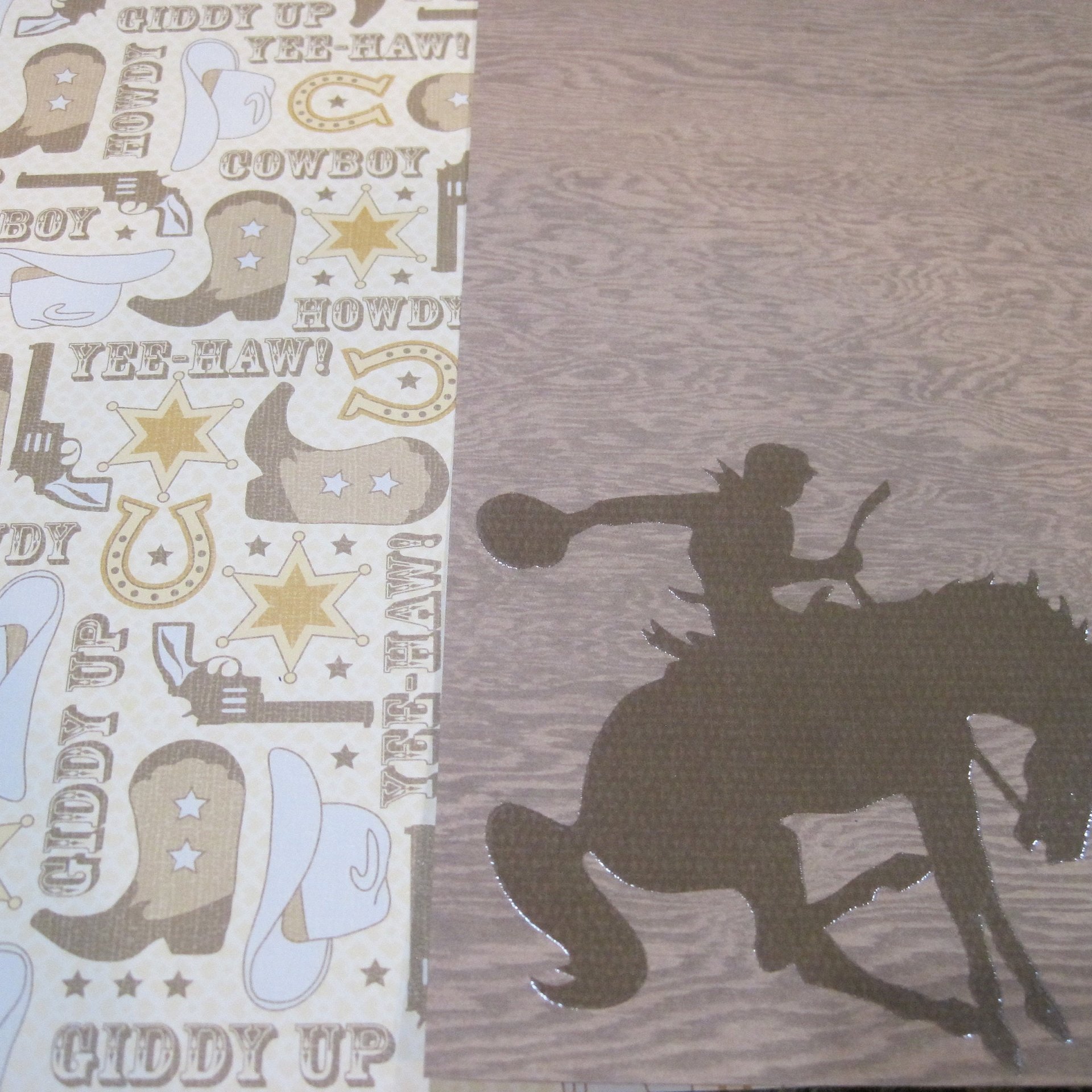 Boys 12x12 Robot Cowboy Scrapbook Paper 12 Pieces Plus Embellishments