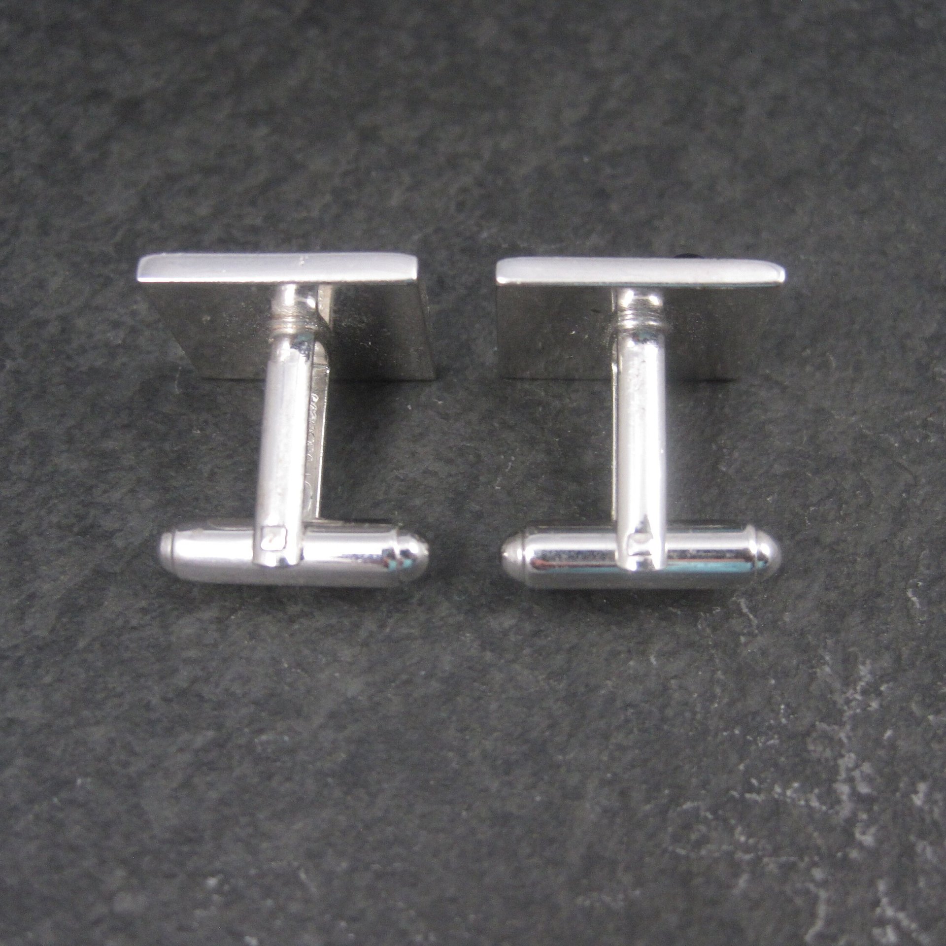 Estate Shields Silver Hematite Cufflinks