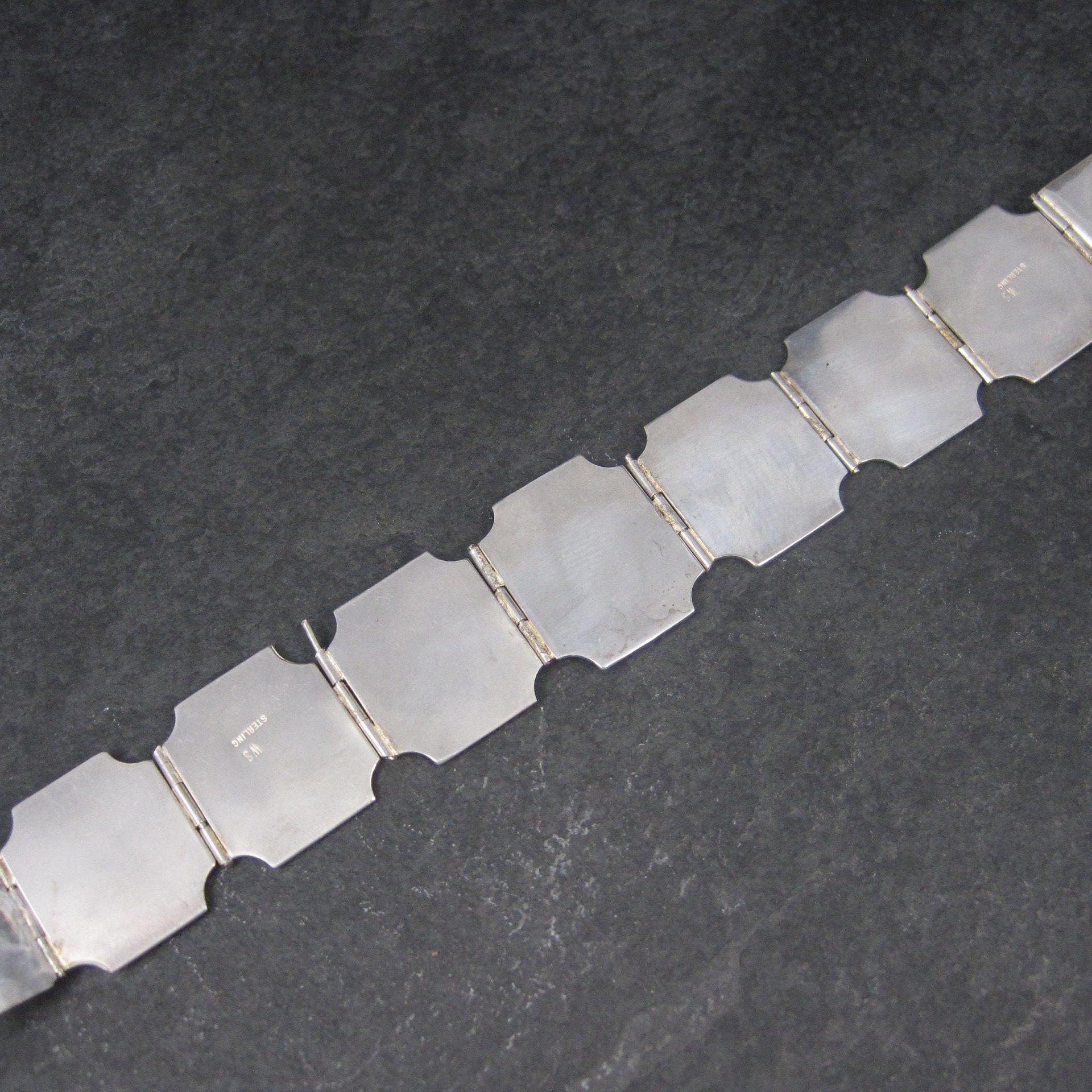 Estate Southwestern Sterling Kokopelli Bear Bracelet 7.5 Inches