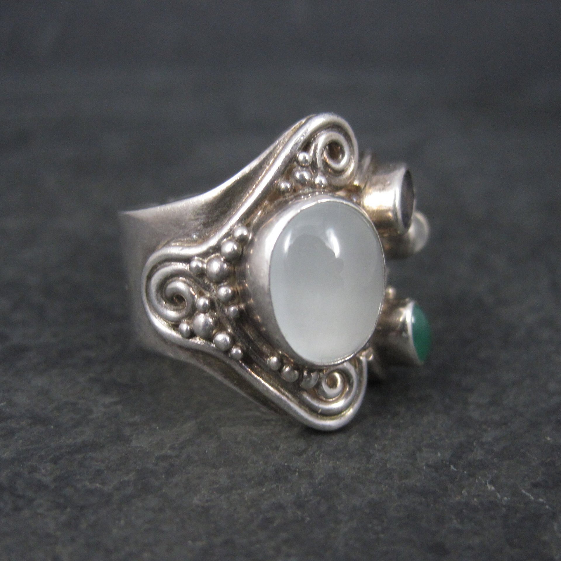 Sterling Sajen Moonstone Iolite Ring Size 7.5