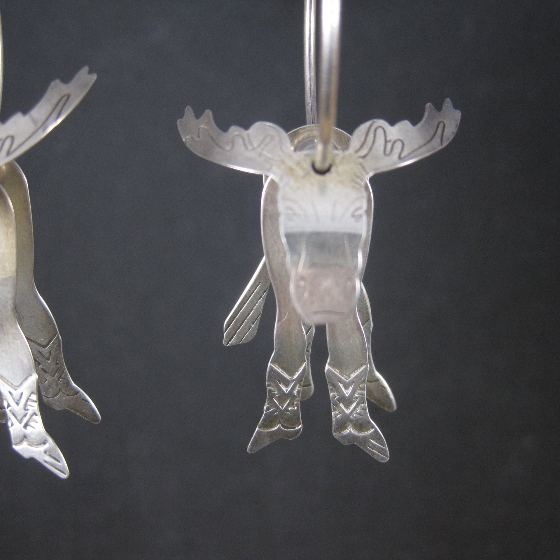 Southwestern Estate Sterling Moose Earrings