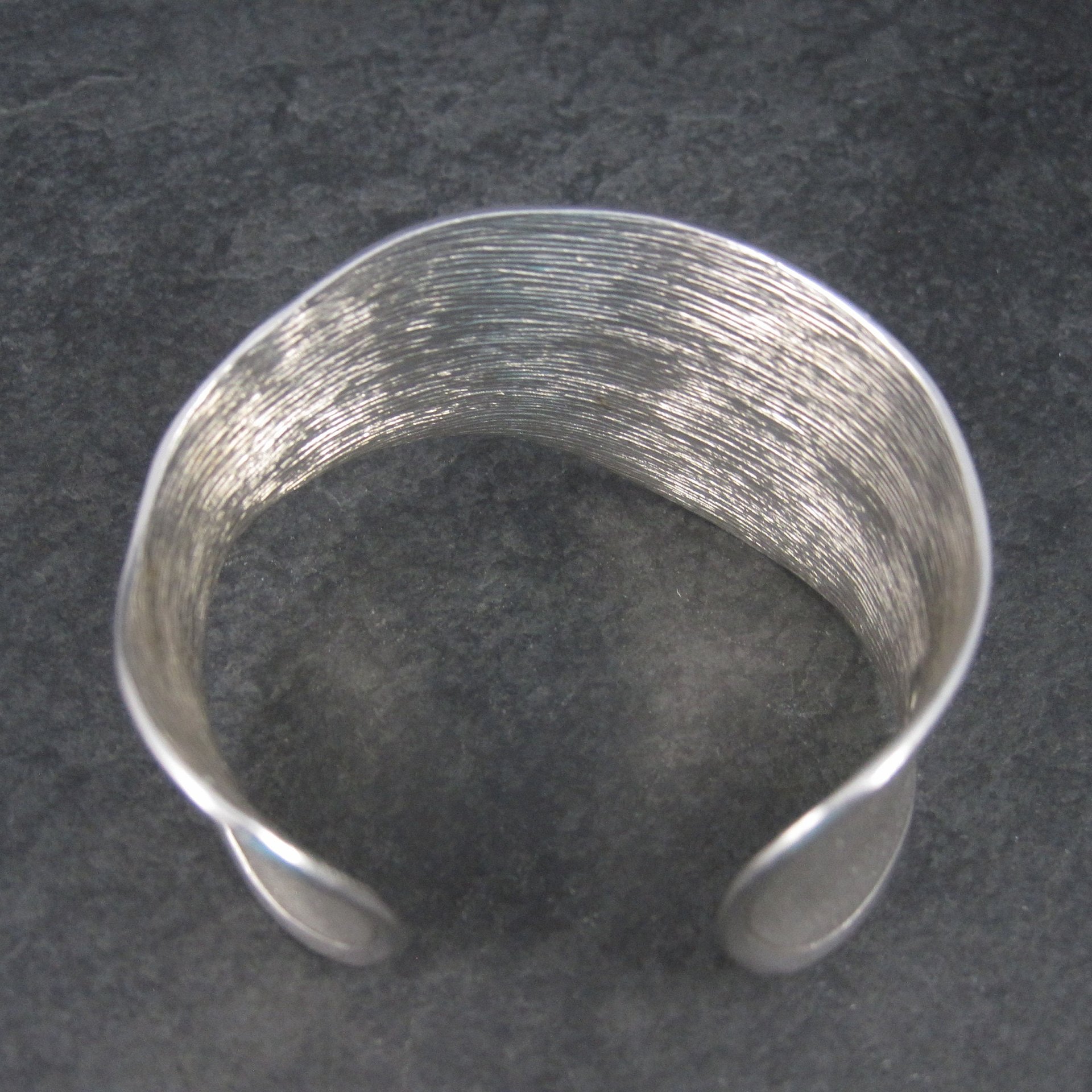 Wide Vintage Sterling Wave Cuff Bracelet Charles Garnier 6.5 Inches
