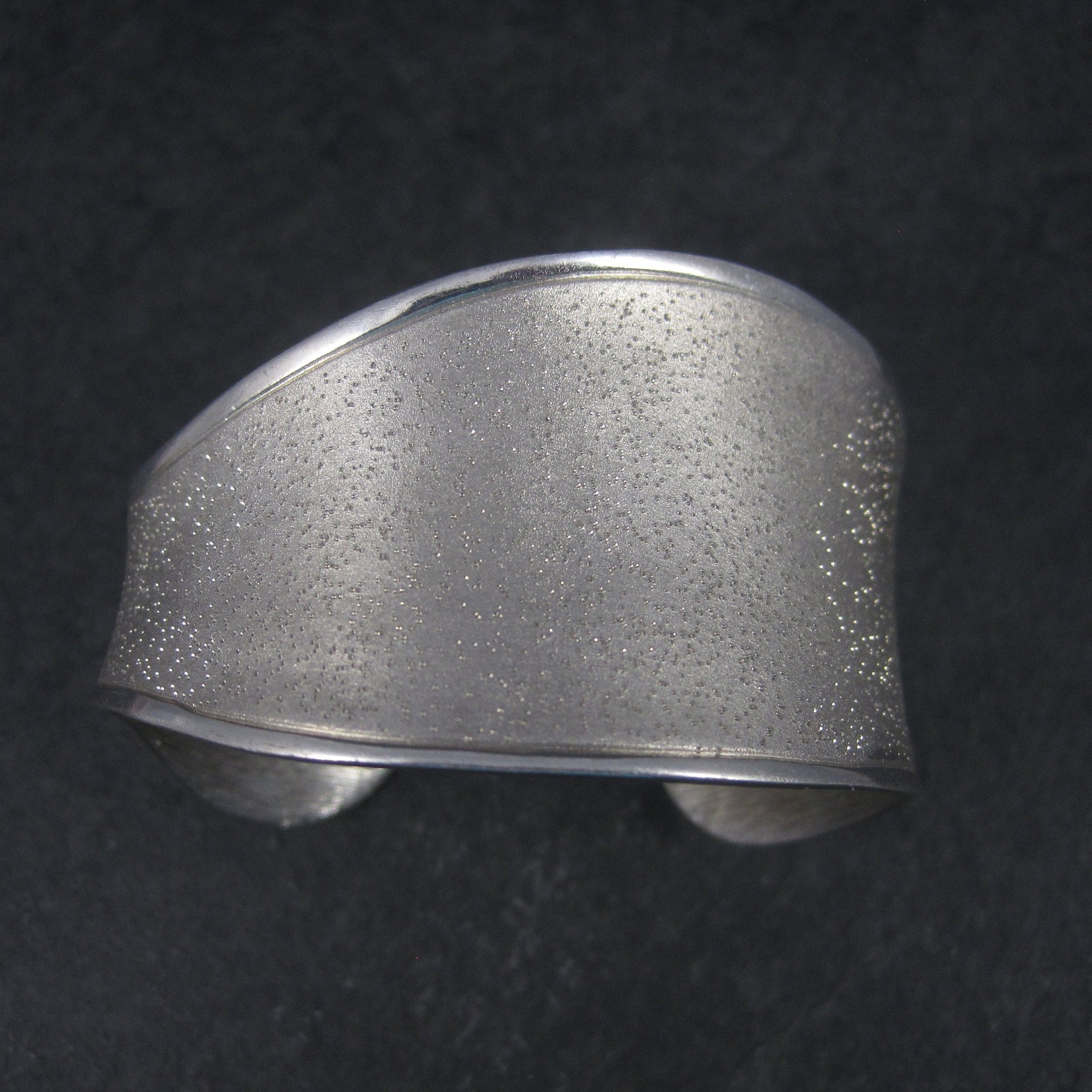 Wide Vintage Sterling Wave Cuff Bracelet Charles Garnier 6.5 Inches