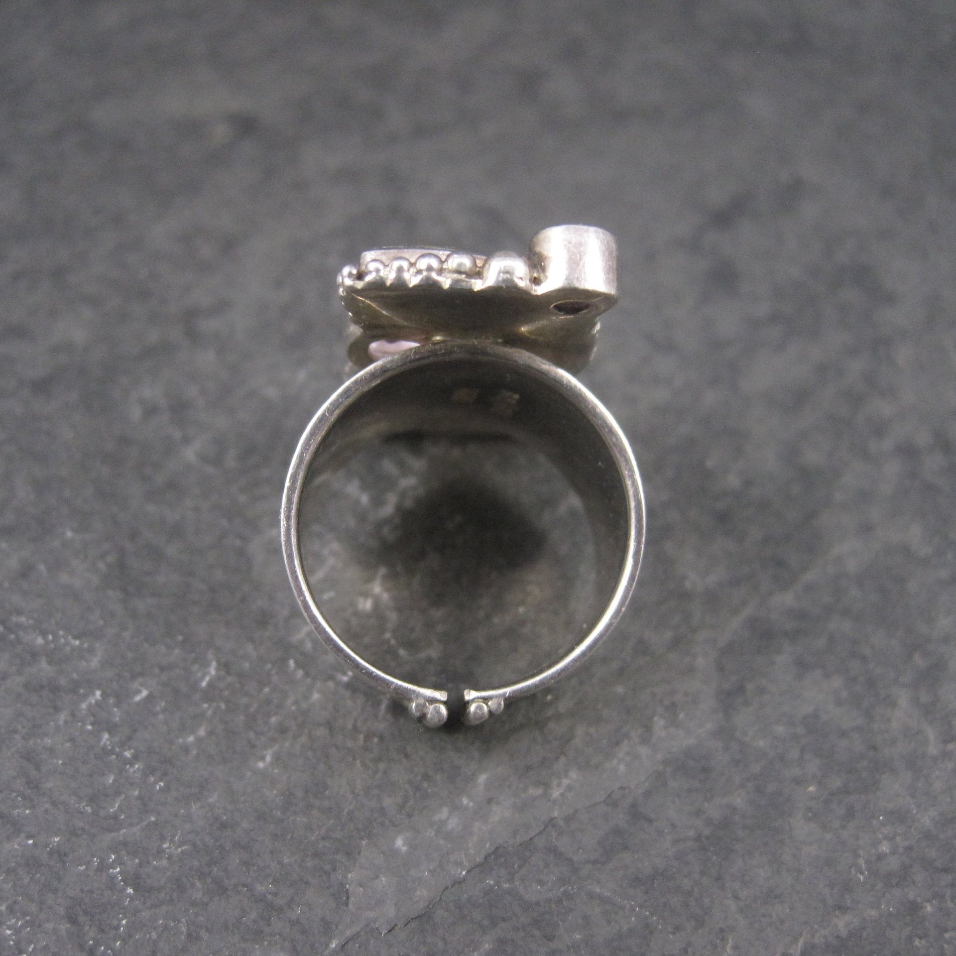 Vintage Sajen Sterling Abalone Amethyst Peridot Ring Size 7
