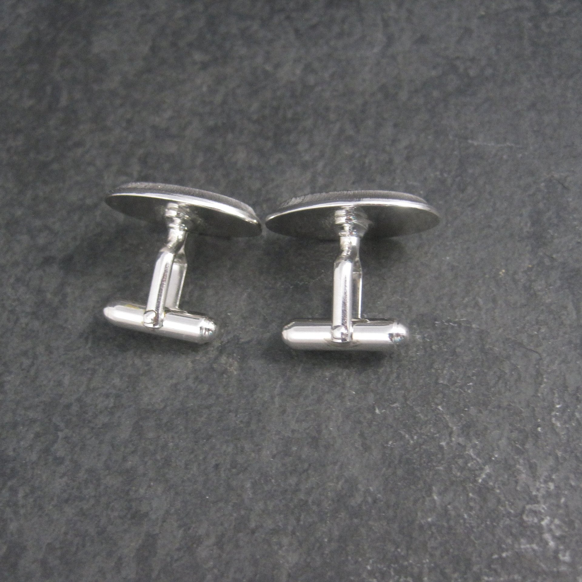 Vintage Engravable Silvertone Cufflinks