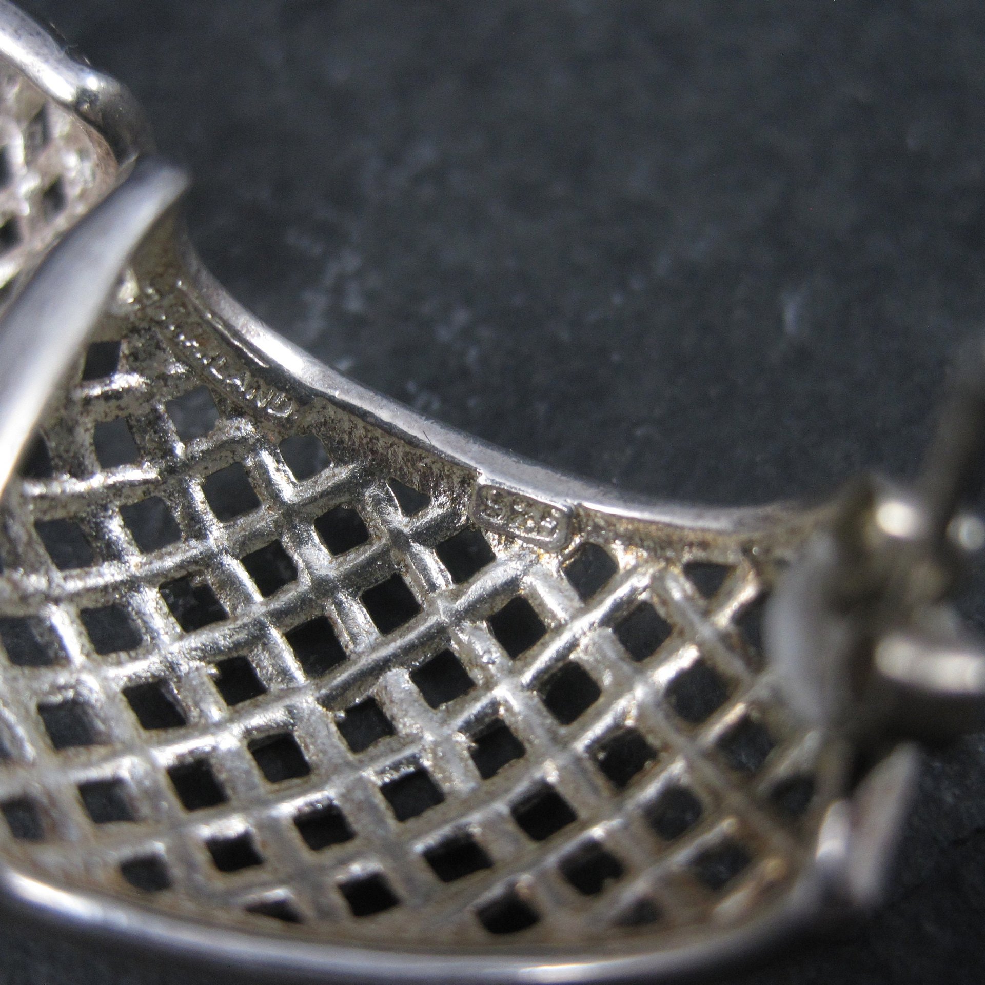 Vintage Sterling Woven Half Hoop Earrings