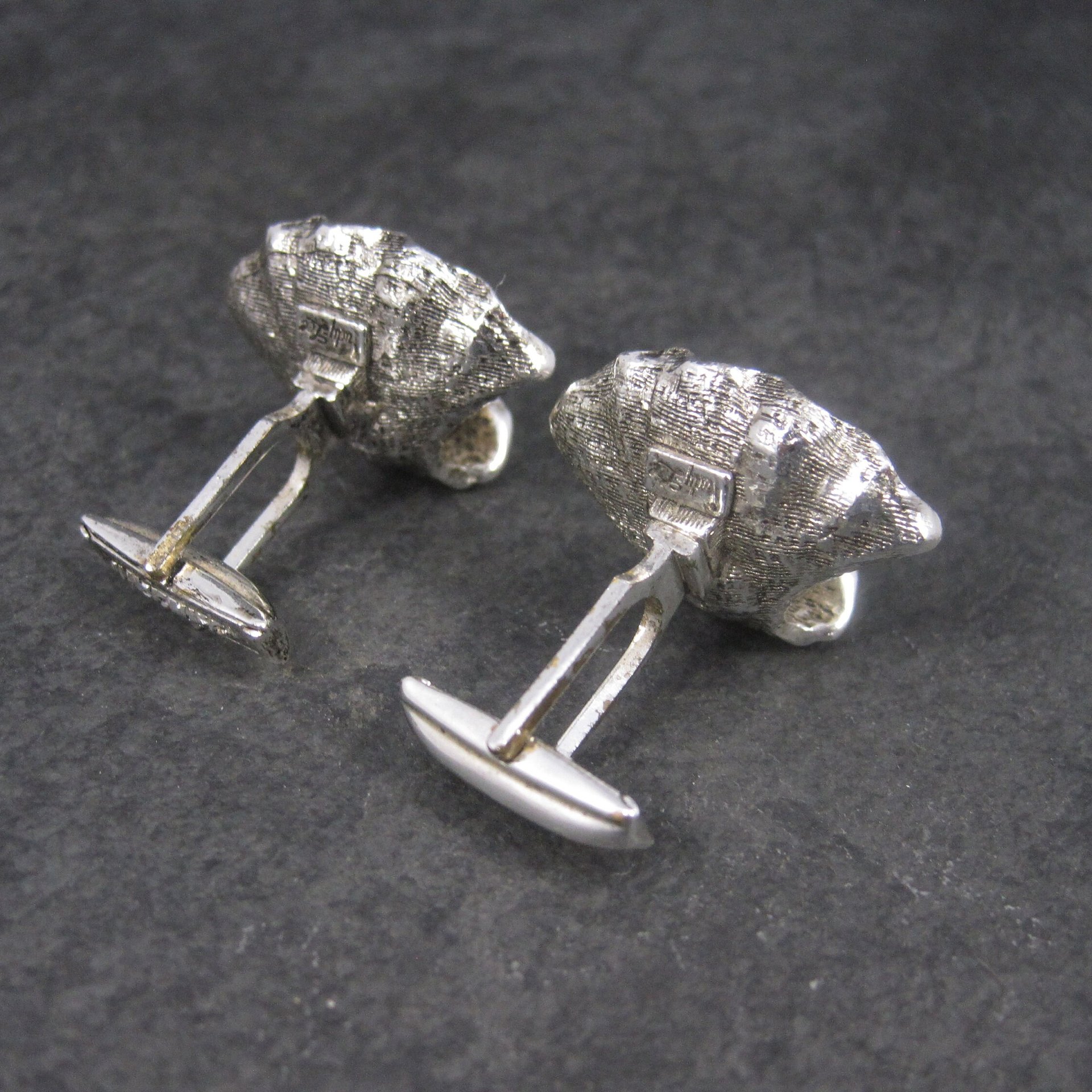Large Vintage Pearl Clam Shell Nautical Cufflinks Judy Lee