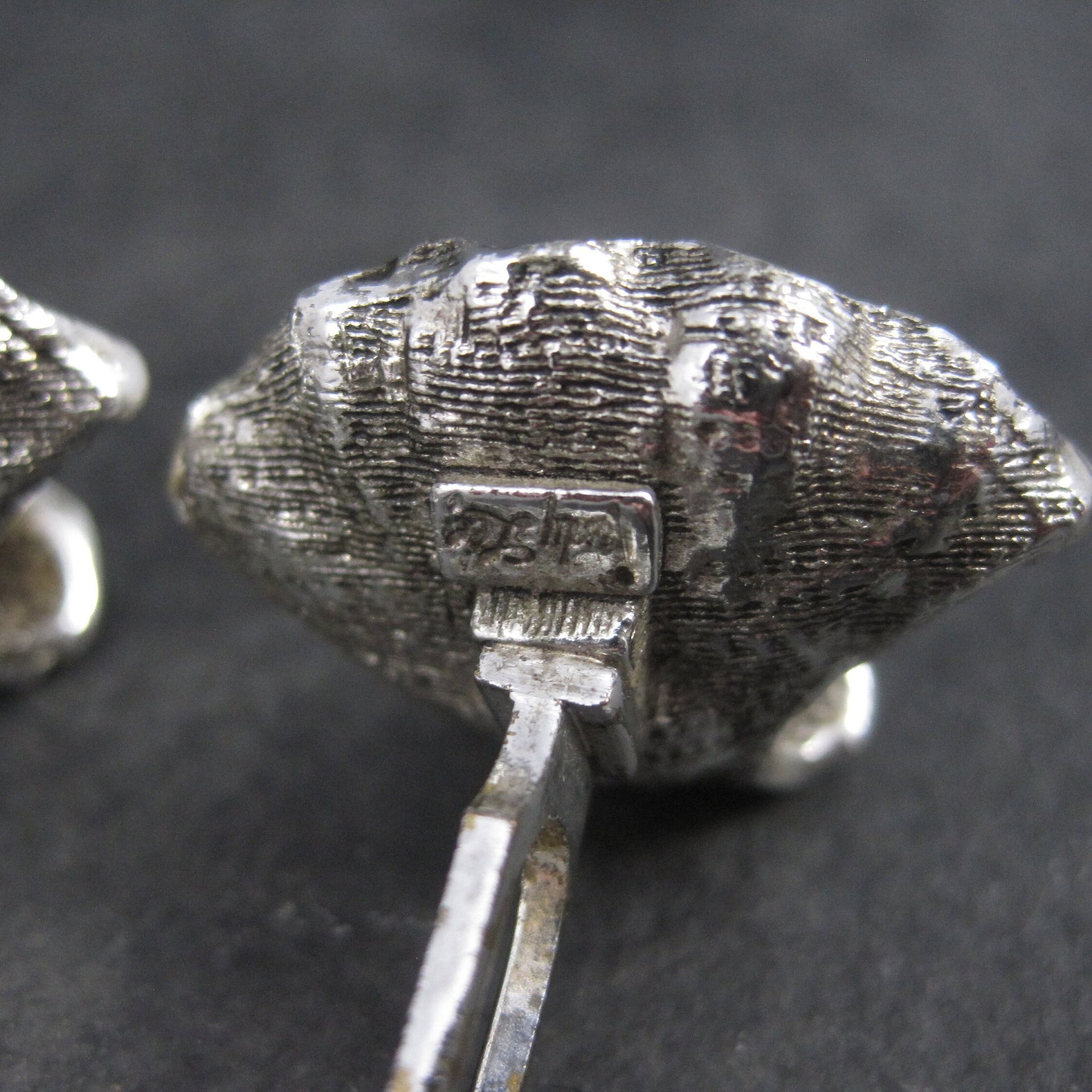 Large Vintage Pearl Clam Shell Nautical Cufflinks Judy Lee