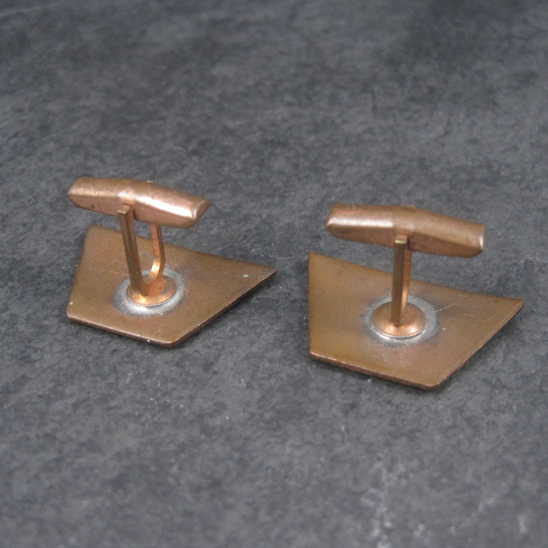Vintage Copper Enamel Abstract Cufflinks