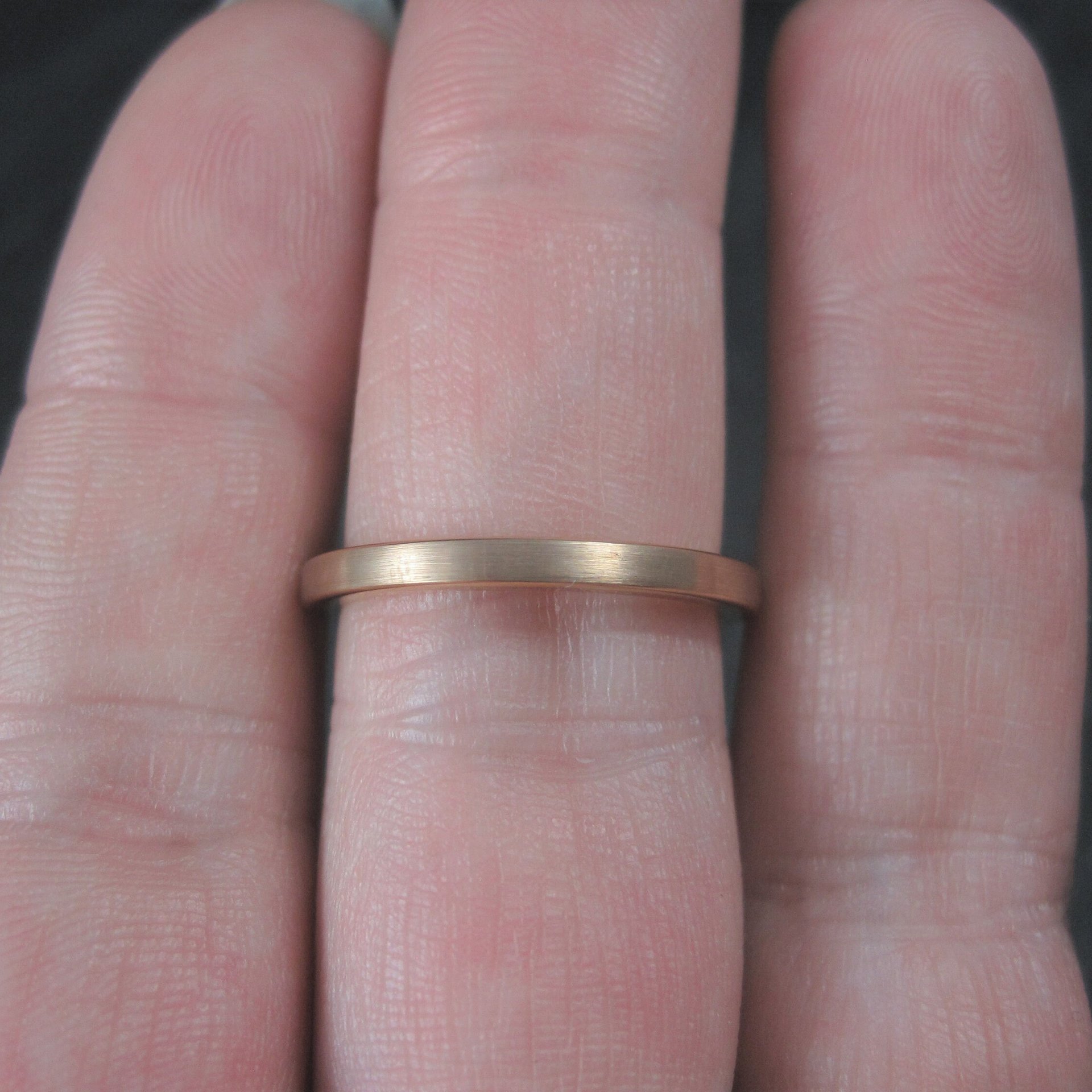 Old New 2mm Rose Gold Tungsten Band Ring