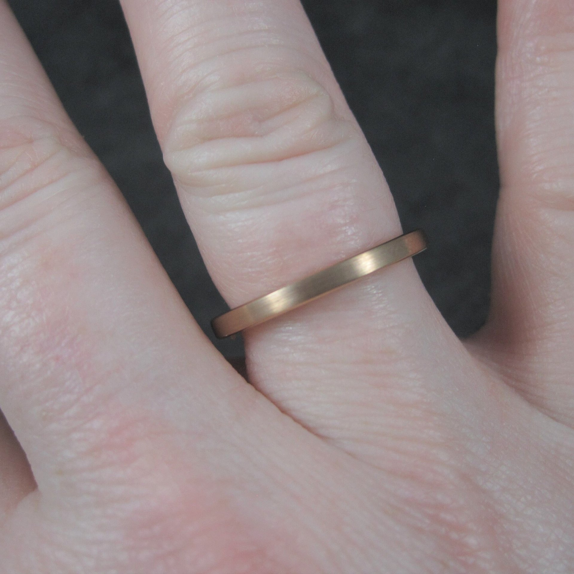 Old New 2mm Rose Gold Tungsten Band Ring
