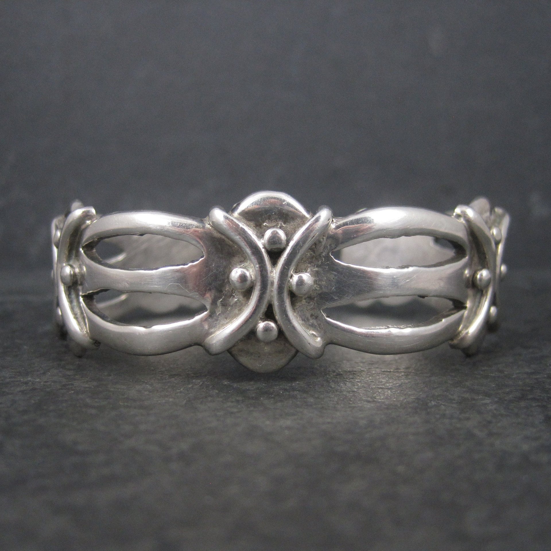 Vintage Mexican 980 Silver Cuff Bracelet 6.5 Inches