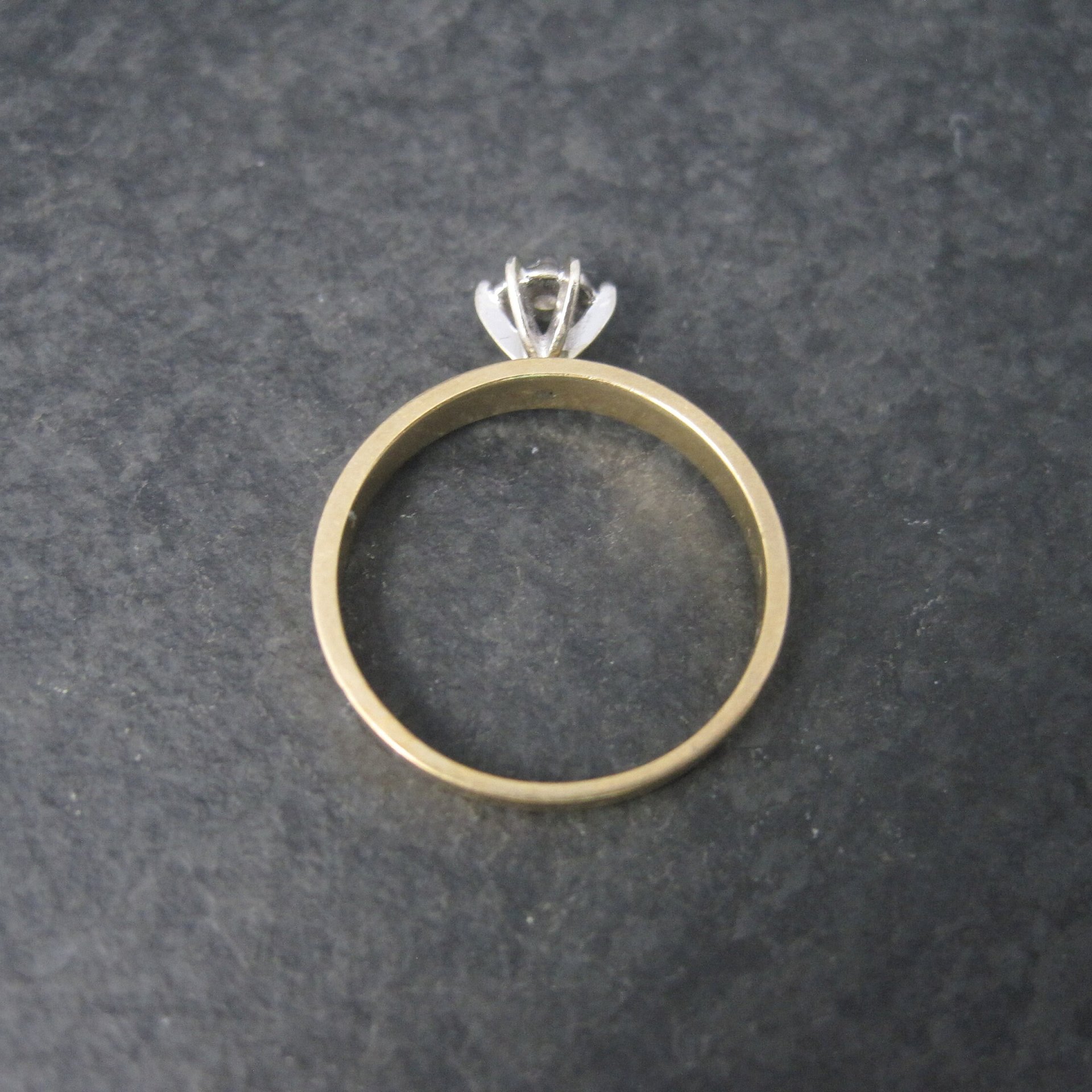 Simple Vintage 10K Diamond Illusion Solitaire Engagement Ring Size 6