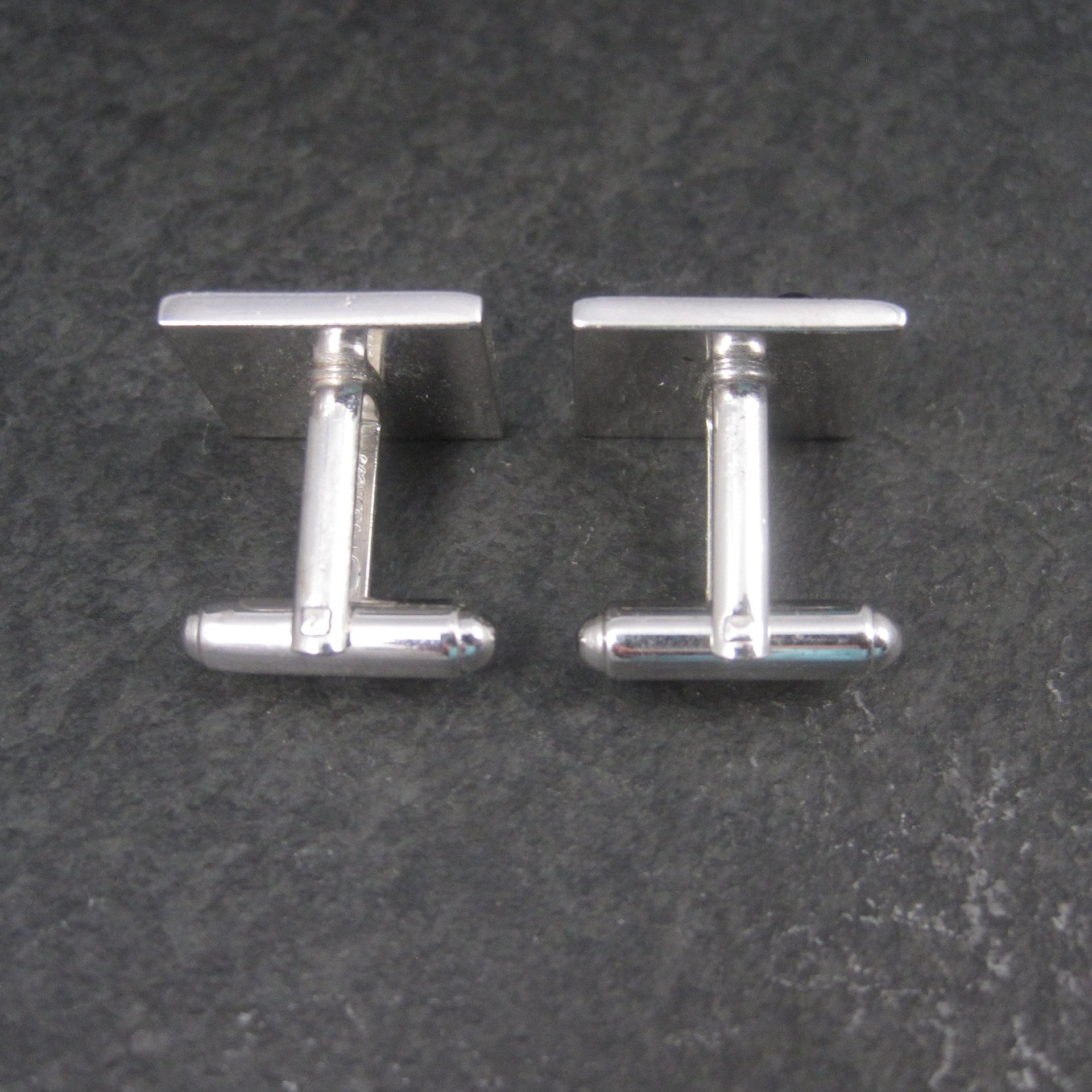 Estate Shields Silver Hematite Cufflinks