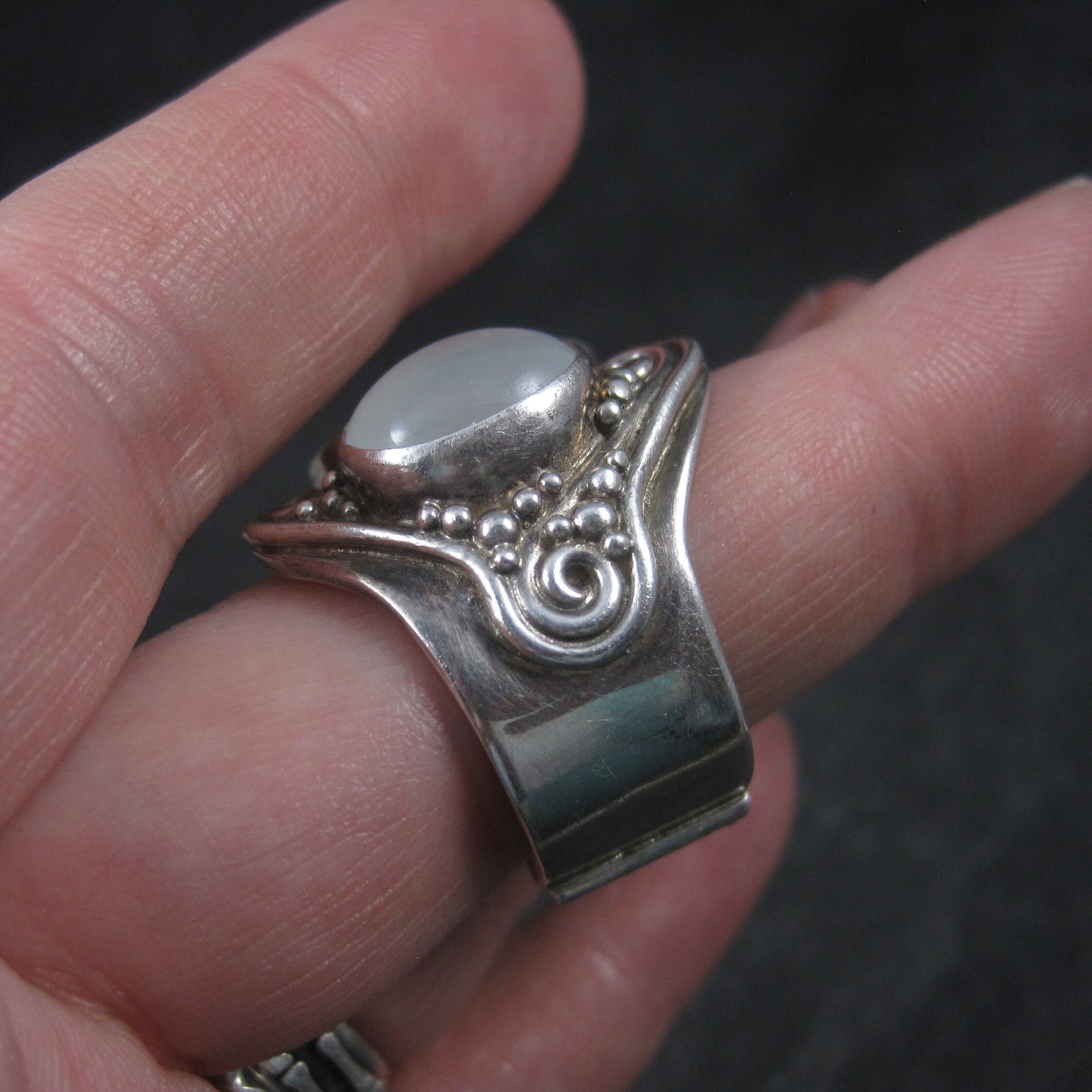 Sterling Sajen Moonstone Iolite Ring Size 7.5