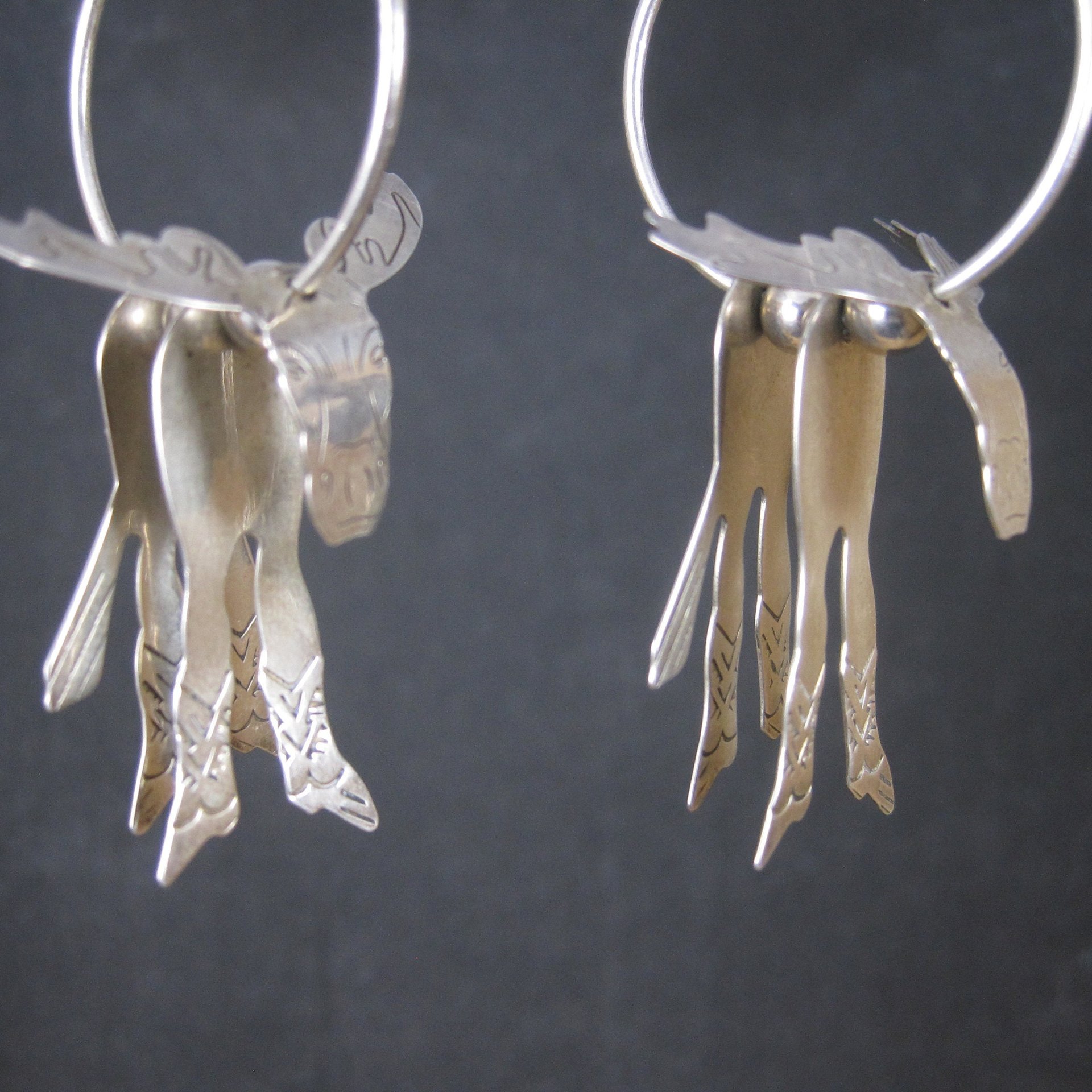 Southwestern Estate Sterling Moose Earrings