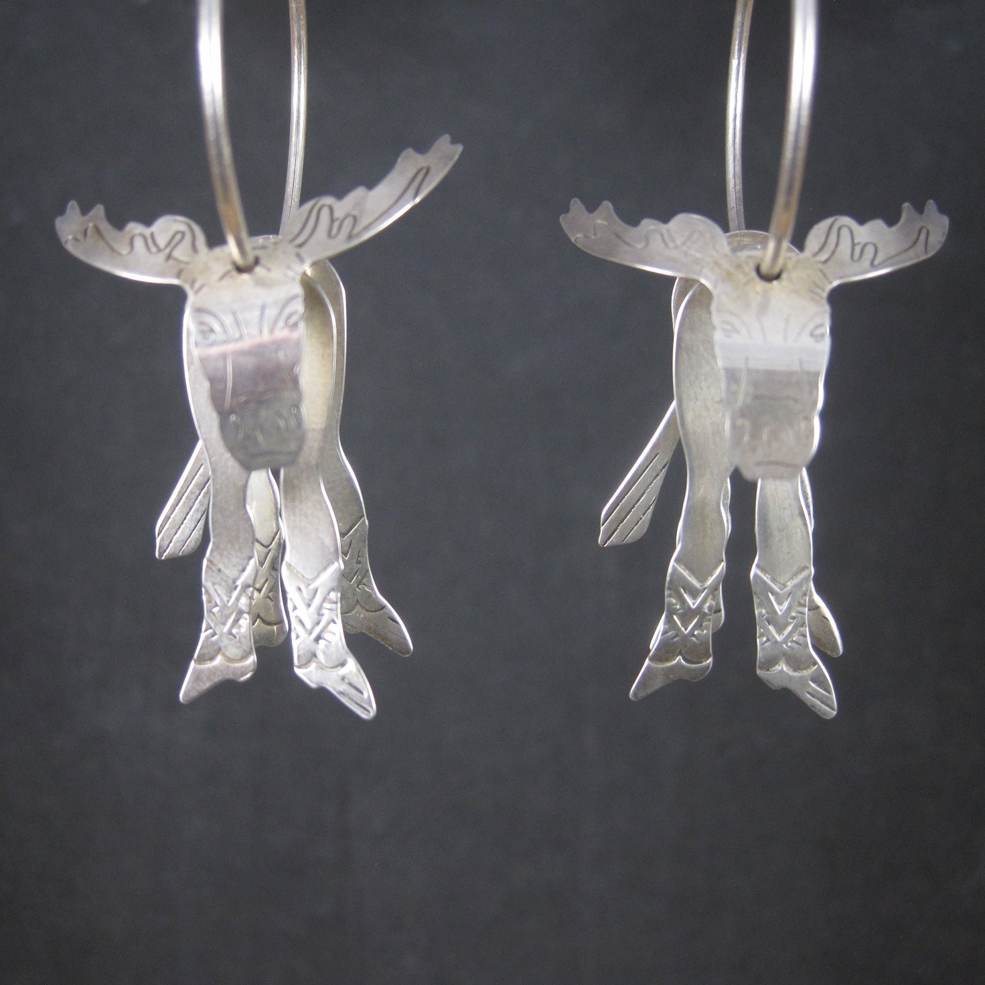 Southwestern Estate Sterling Moose Earrings