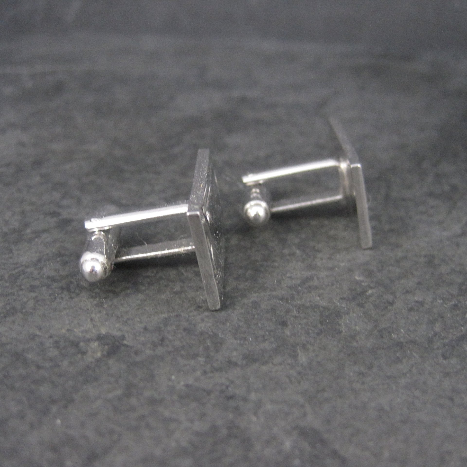 Estate Silvertone Engravable Cufflinks