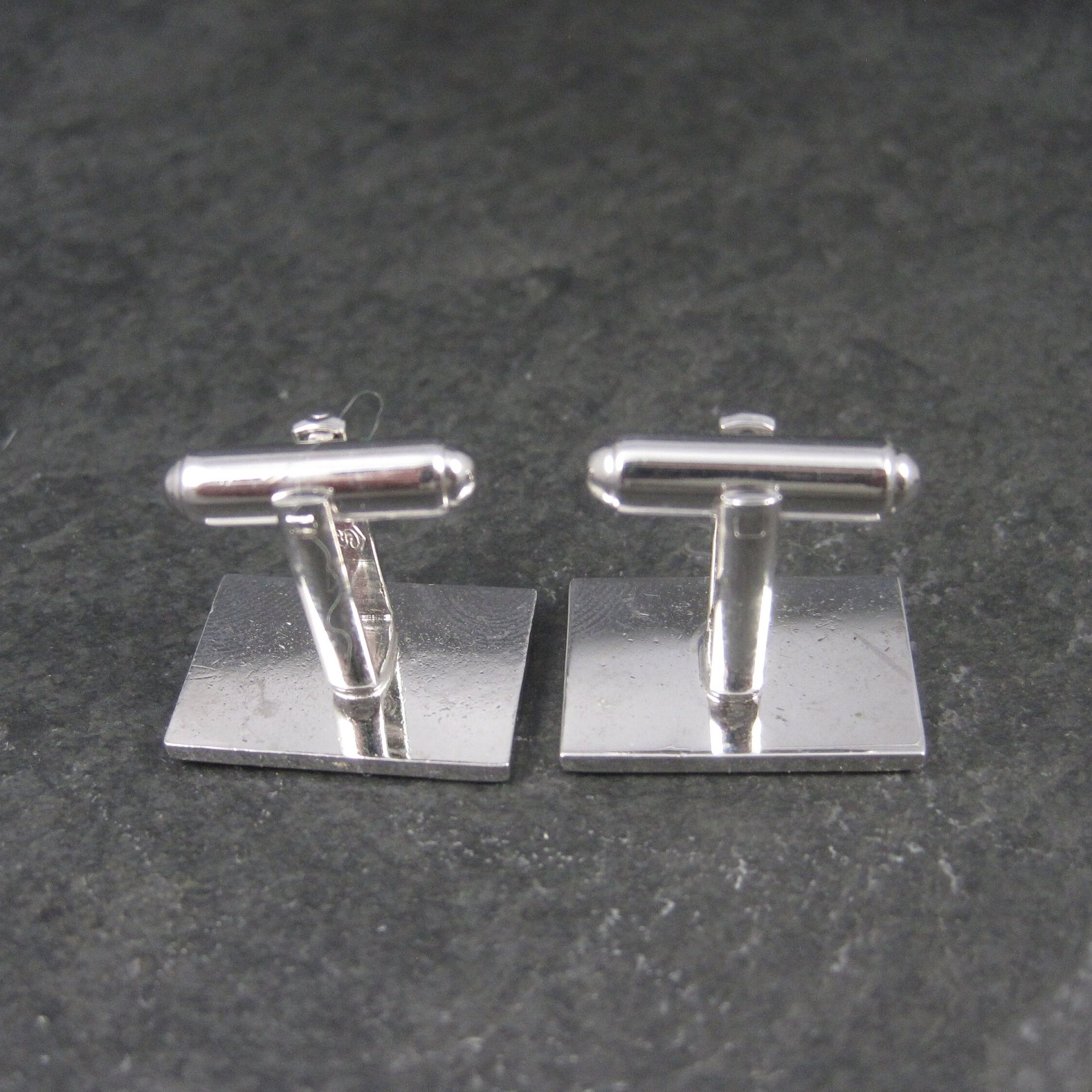 Estate Silvertone Engravable Cufflinks