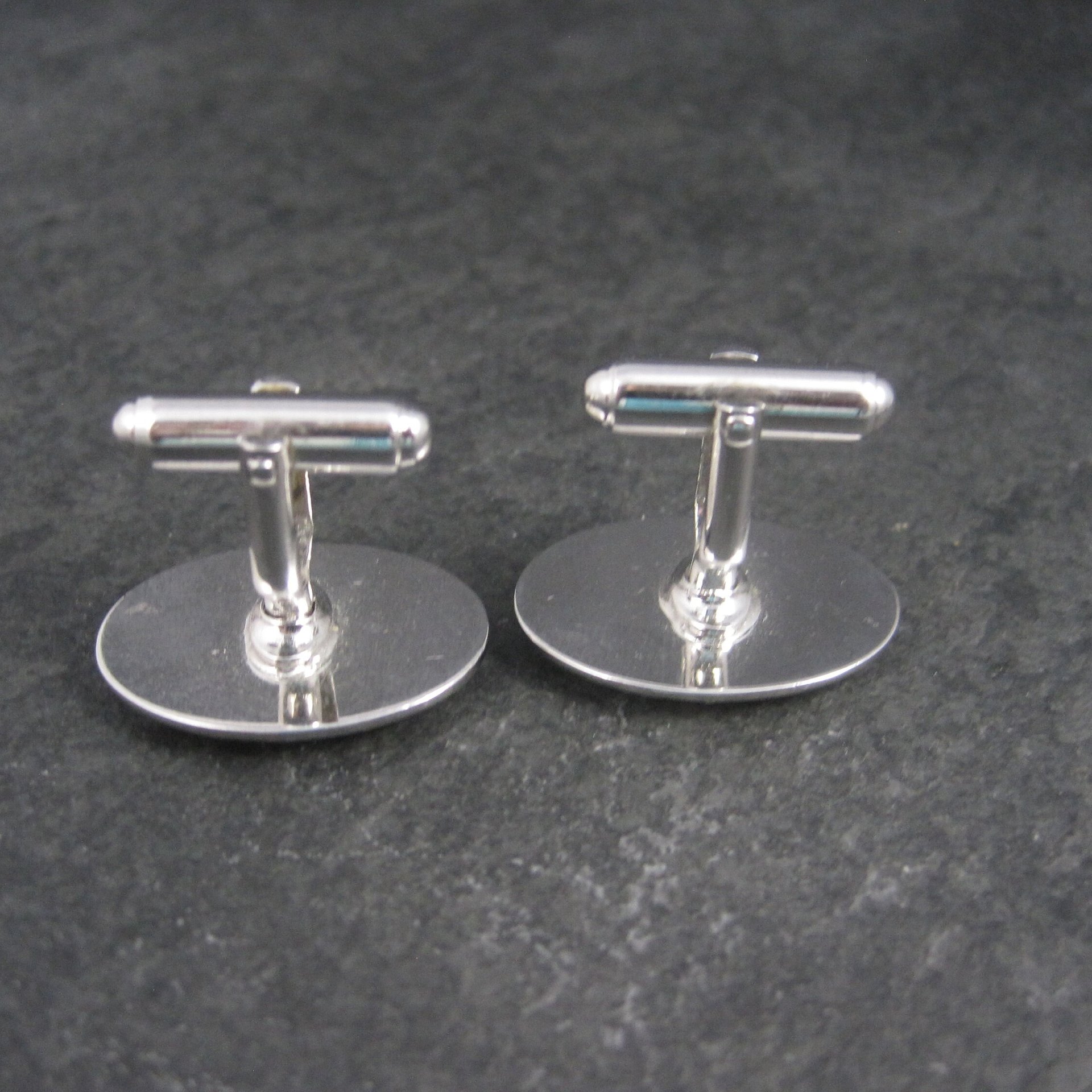 Vintage Engravable Silvertone Cufflinks