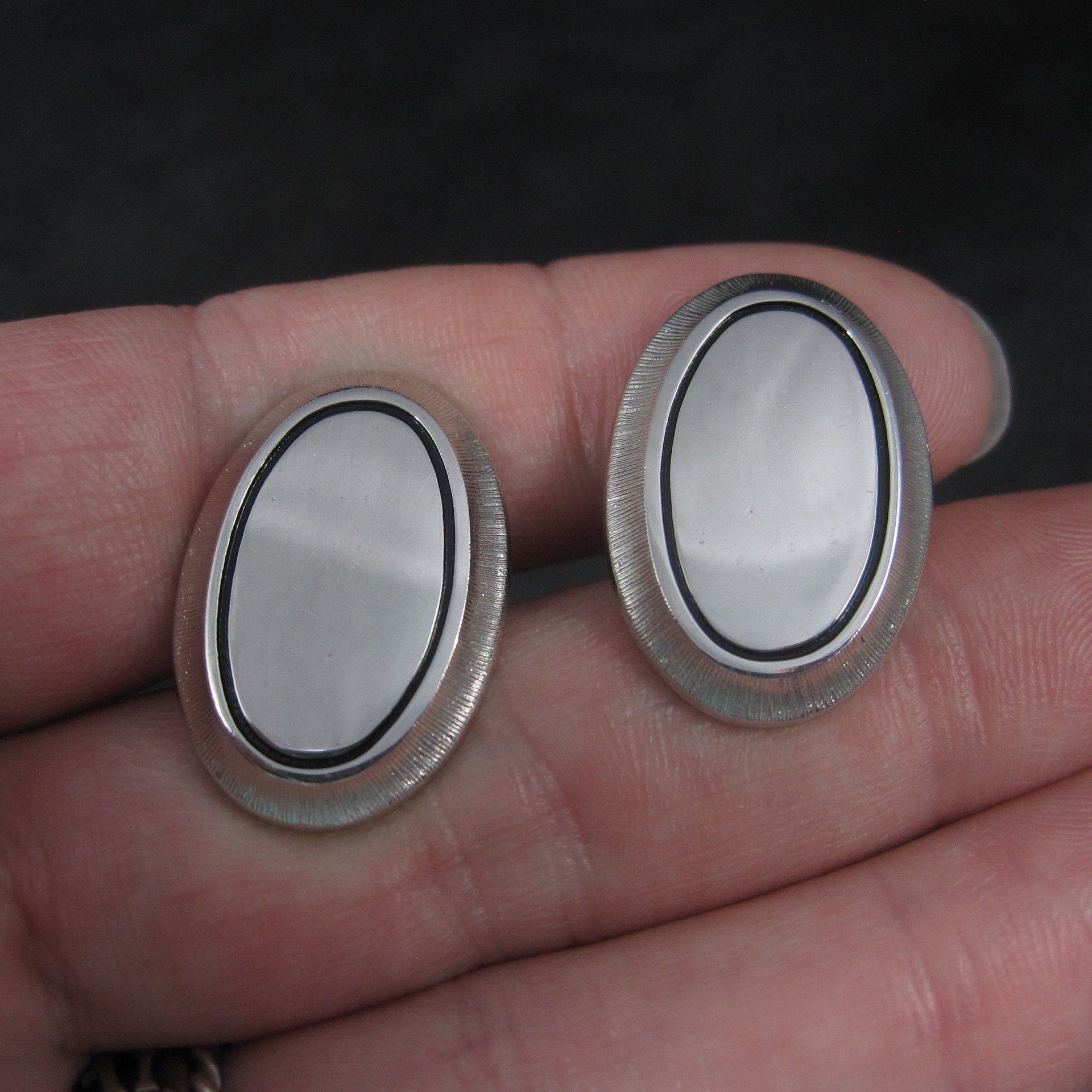 Vintage Engravable Silvertone Cufflinks