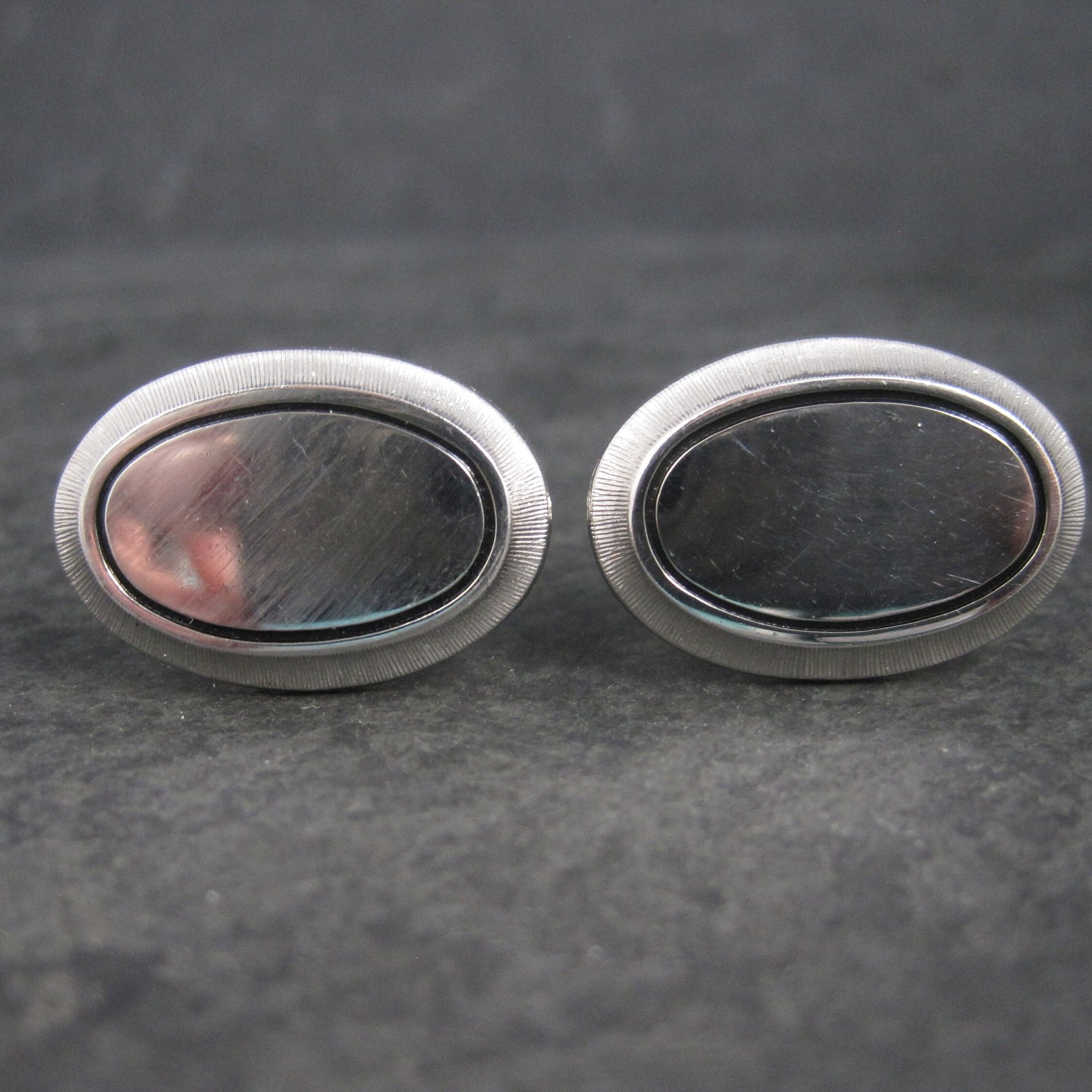 Vintage Engravable Silvertone Cufflinks