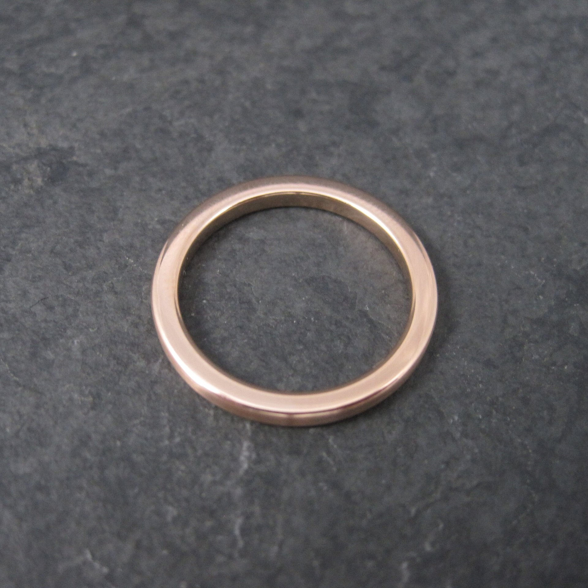 Old New 2mm Rose Gold Tungsten Band Ring